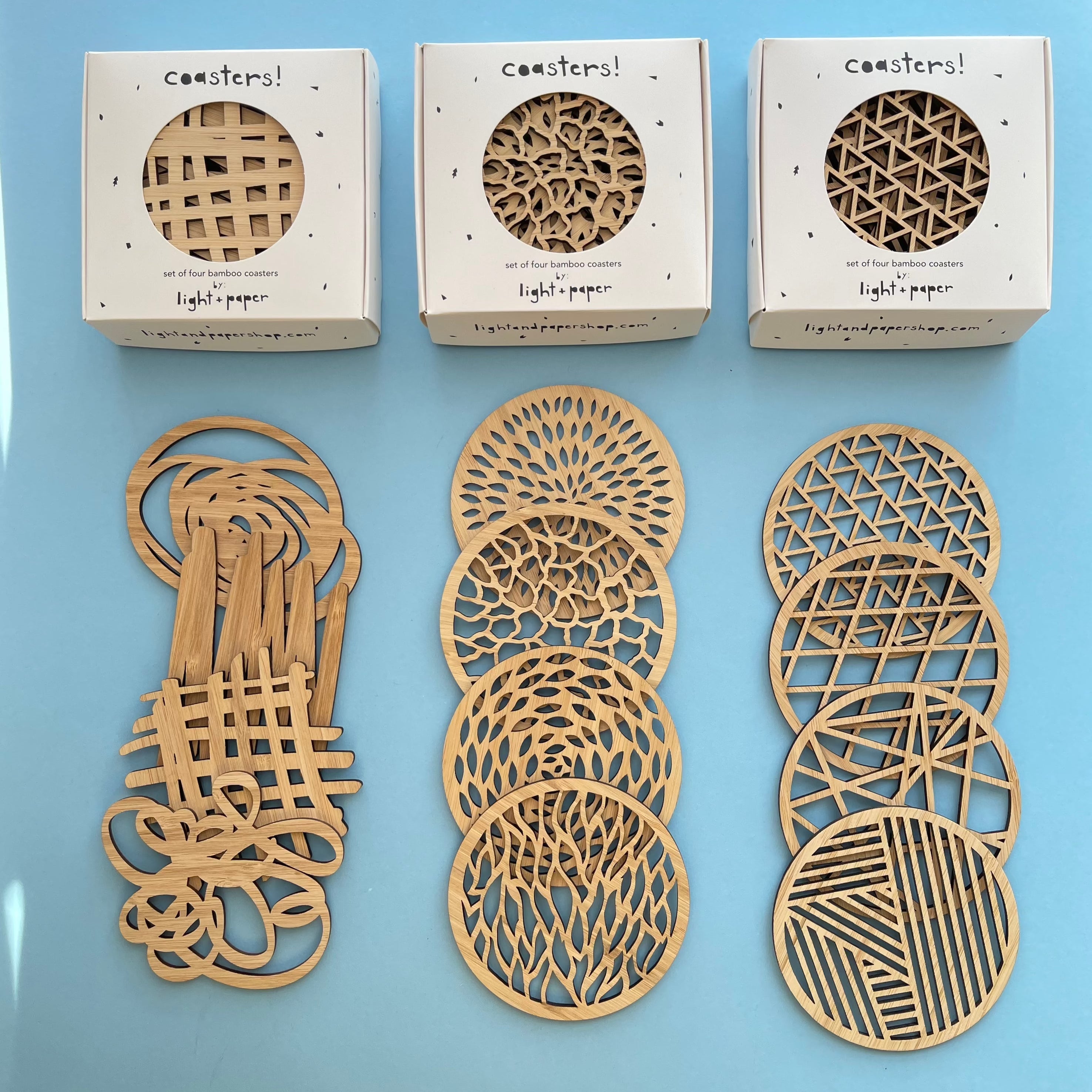 Abstract Bamboo Coasters