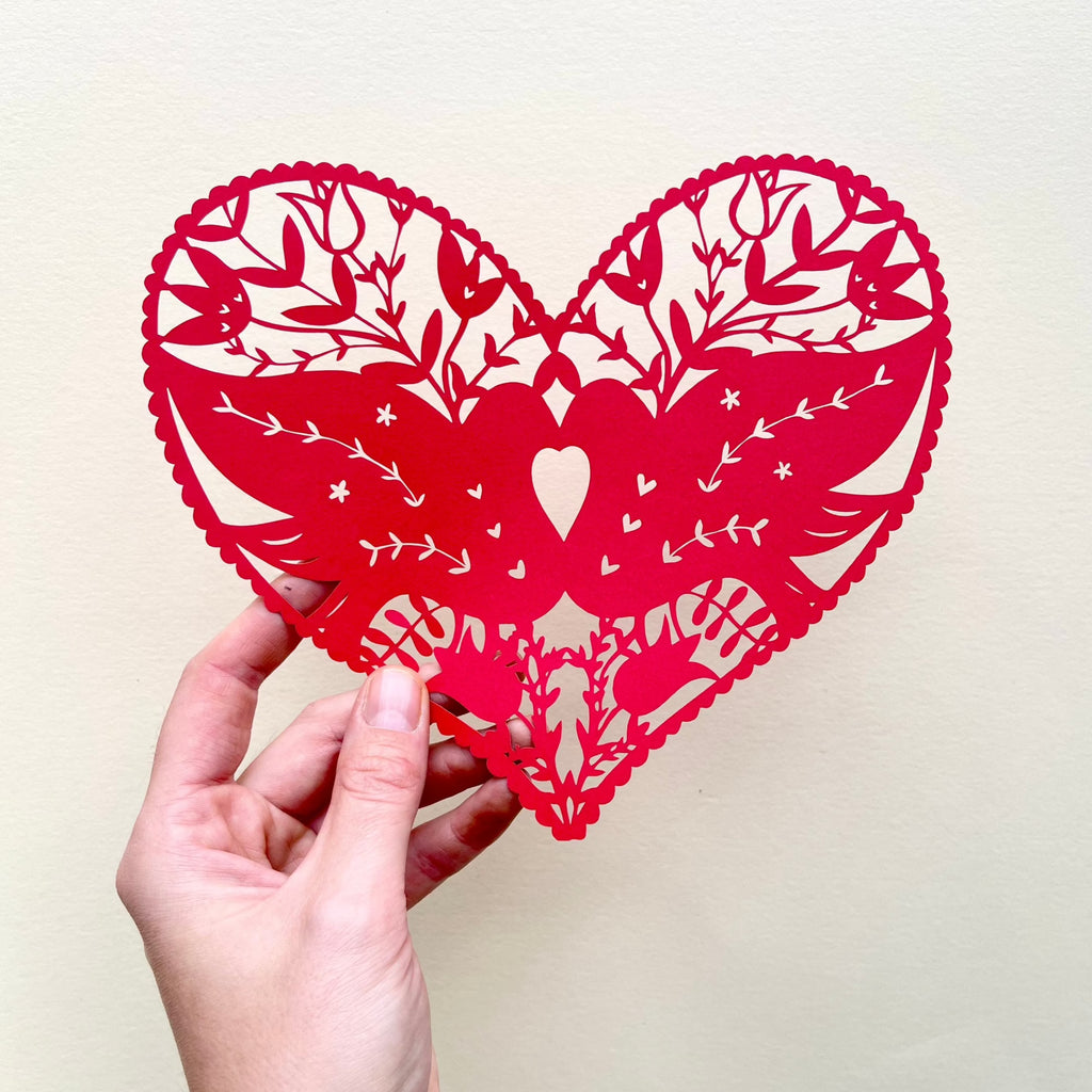 Folk Heart papercutting artwork