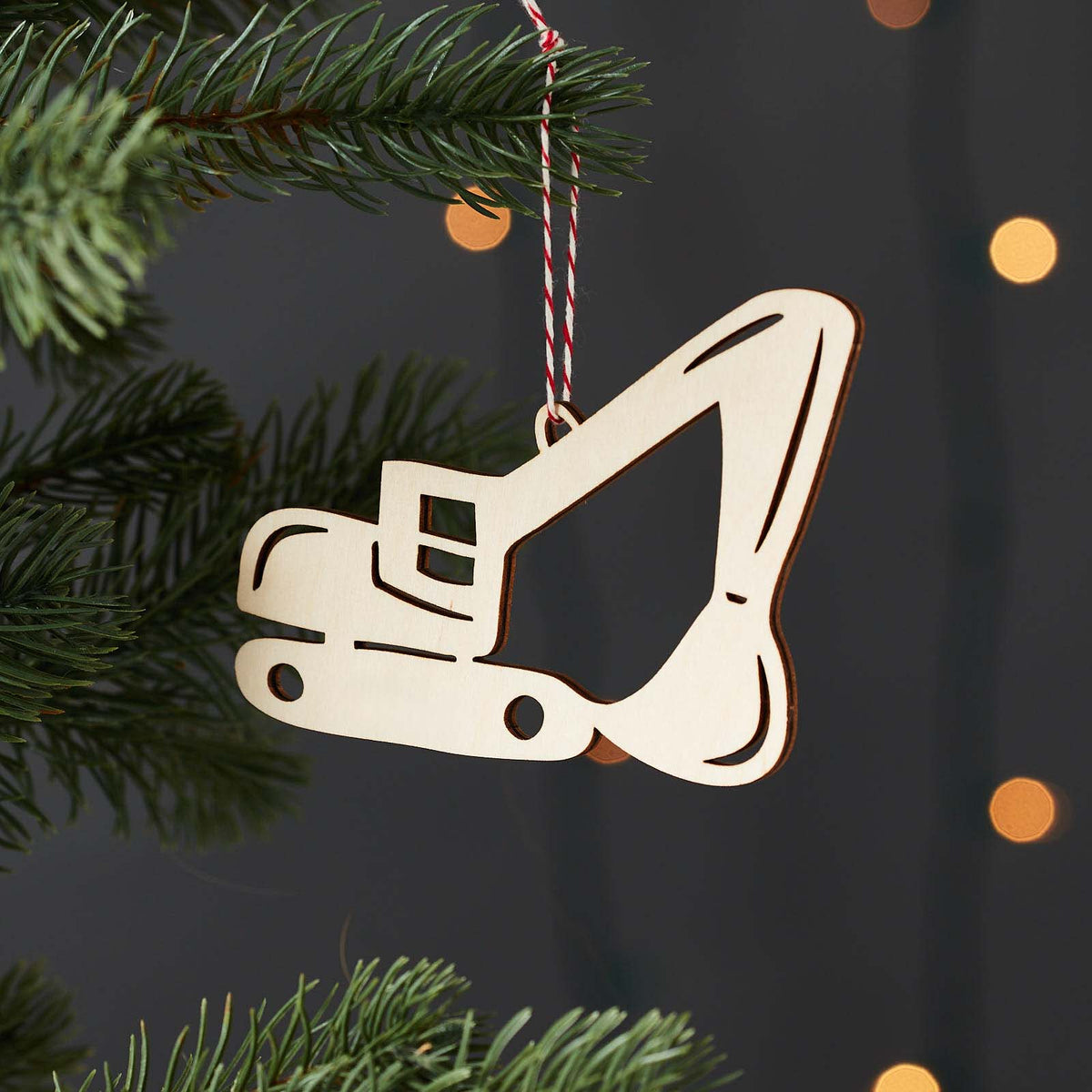 Excavator Construction Ornament