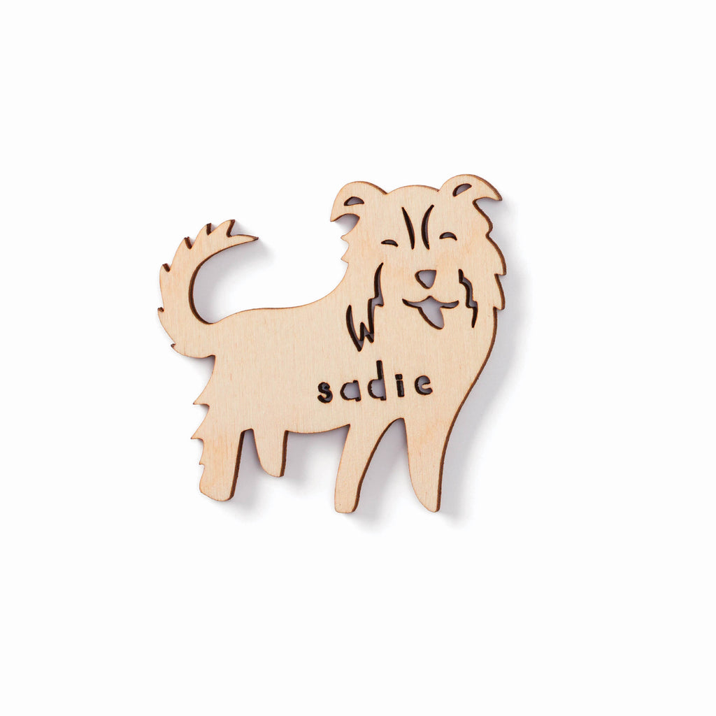 Border Collie/Australian Shepherd Dog - Custom Wooden Magnet