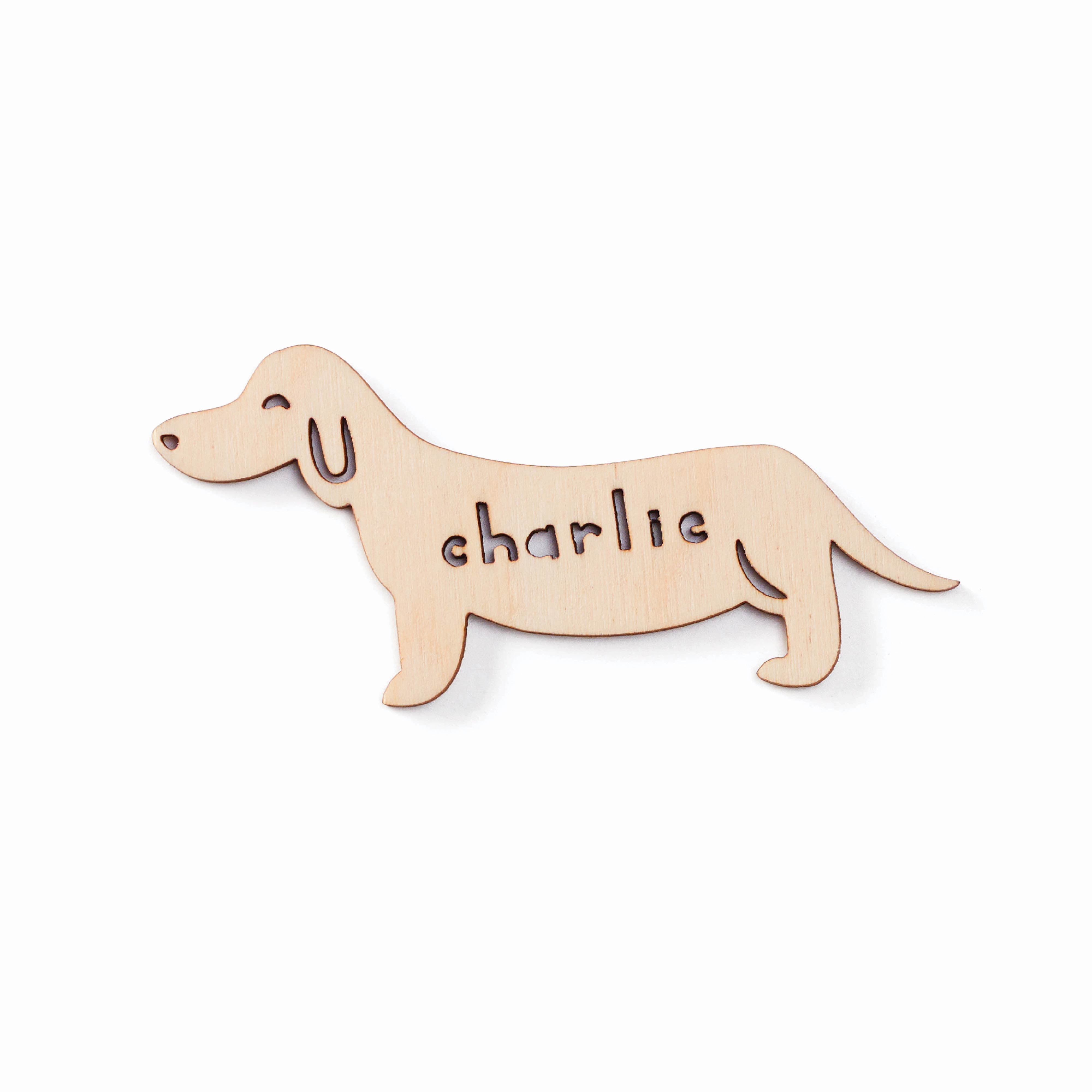 Dachshund/Long Mix 3 Dog - Custom Wooden Magnet