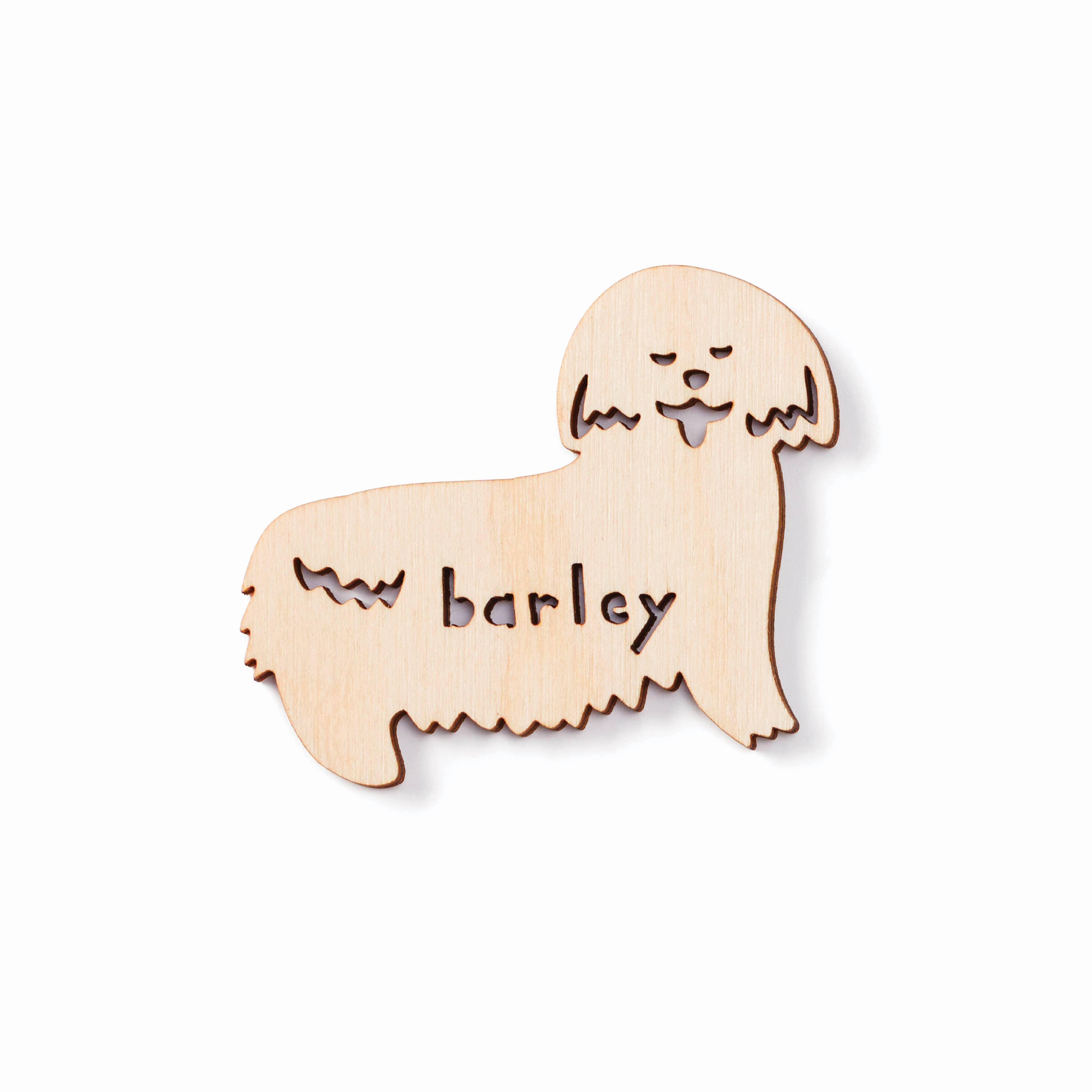 Fluffy Mix 1 Dog - Custom Wooden Magnet