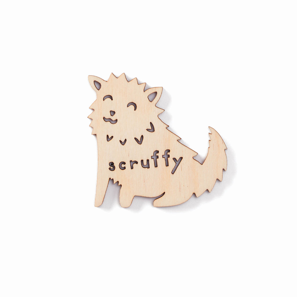 Fluffy/Mix 2 Dog - Custom Wooden Magnet