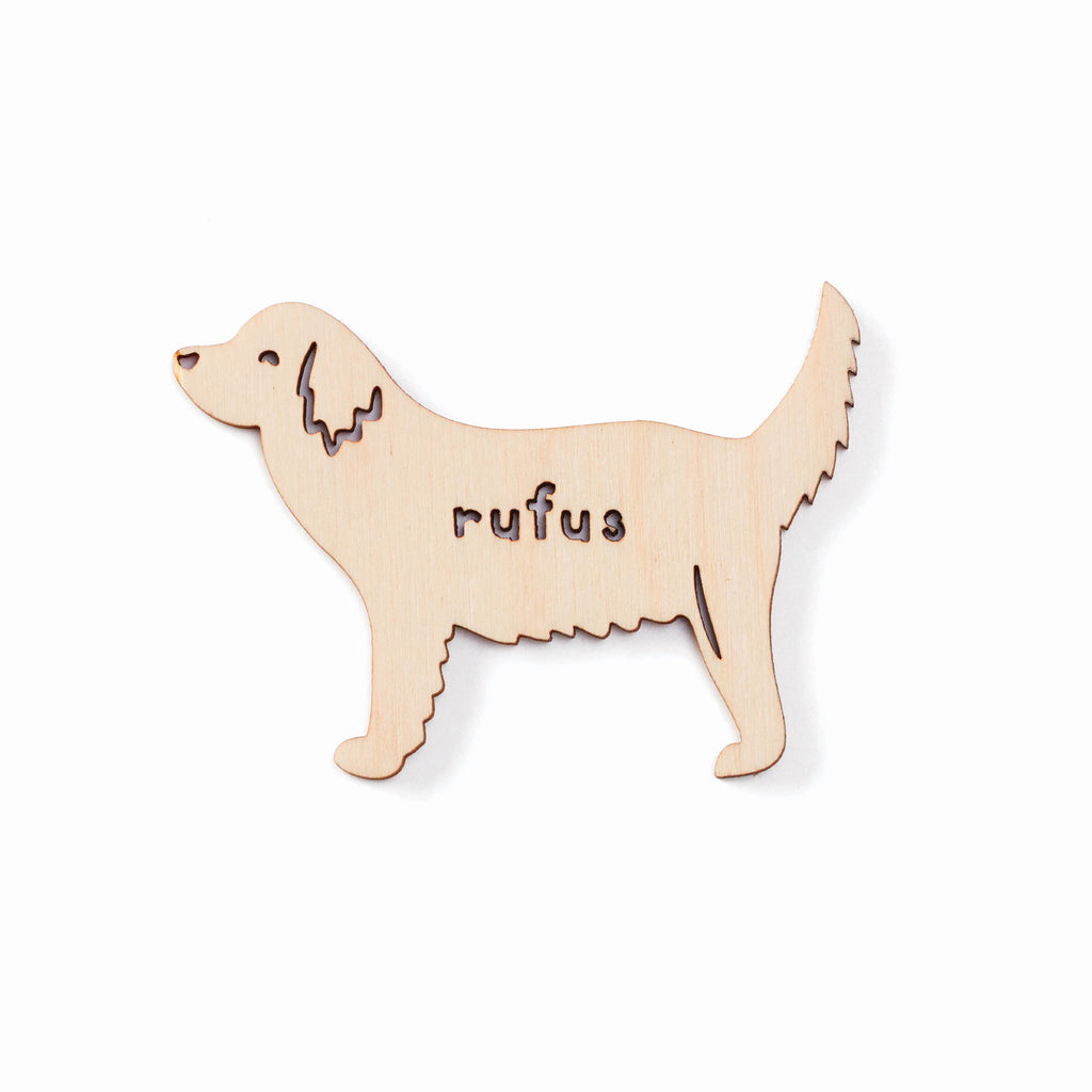 Golden Retriever Mix Dog - Custom Wooden Magnet