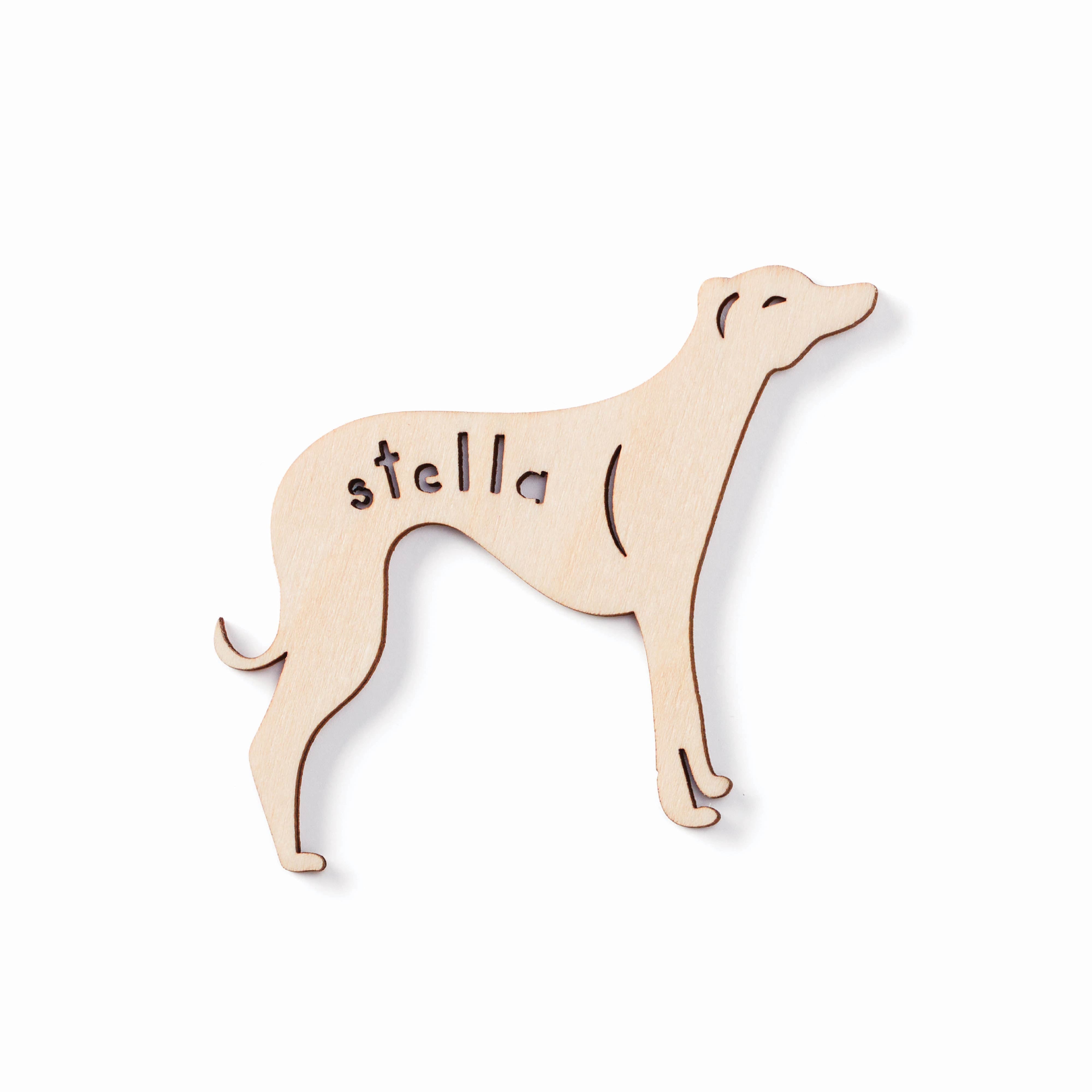 Greyhound Dog - Custom Wooden Magnet