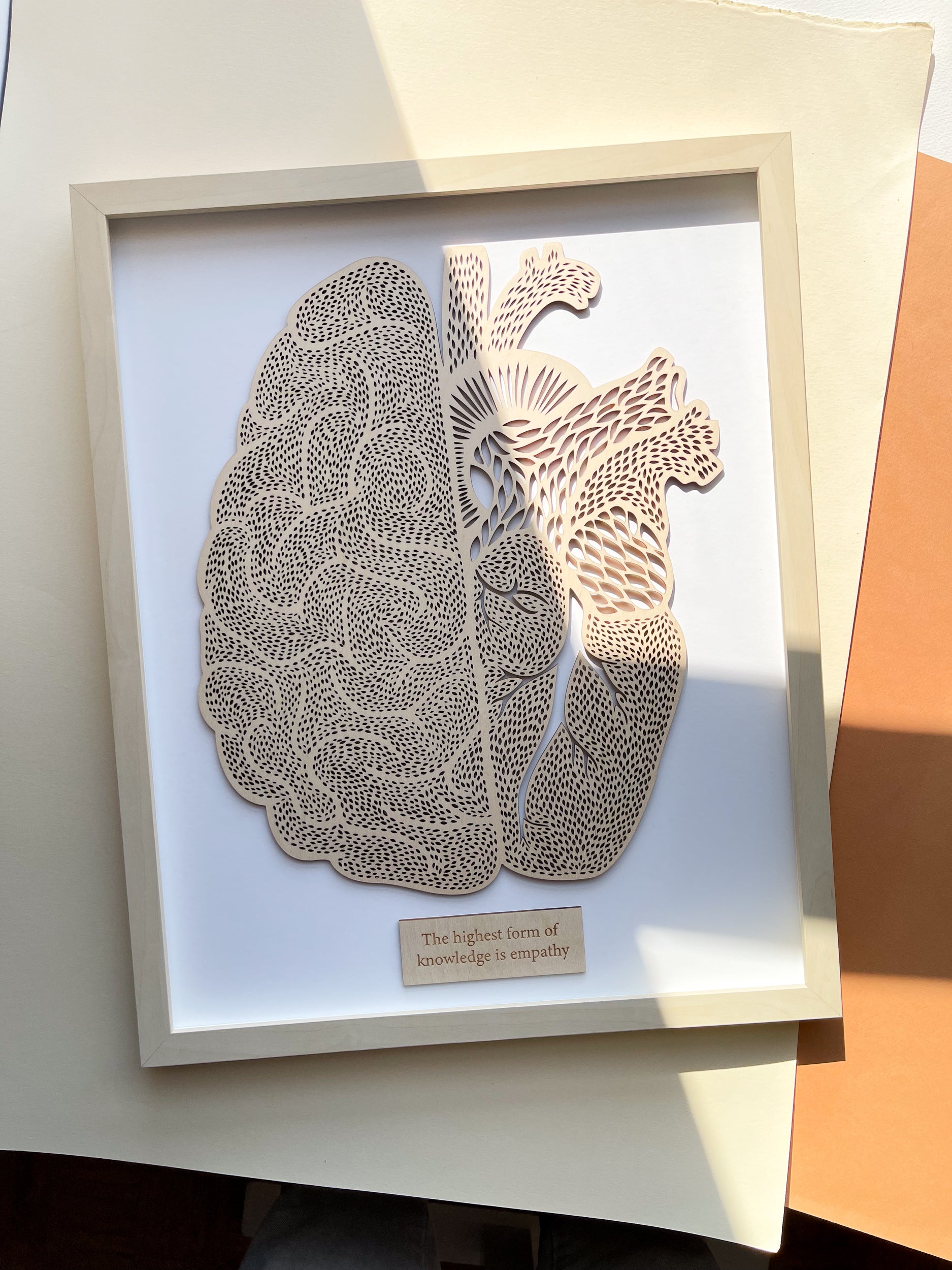 Anatomical Heart Brain Wooden Artwork