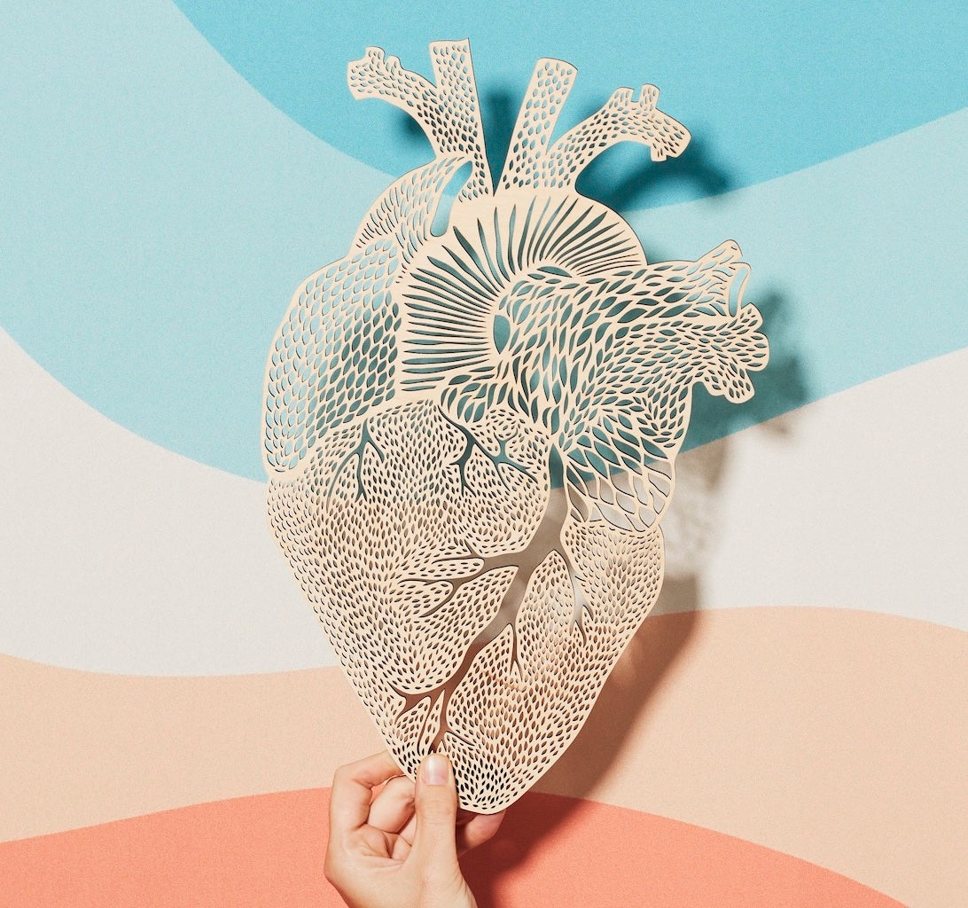 Anatomical Heart Wooden Artwork