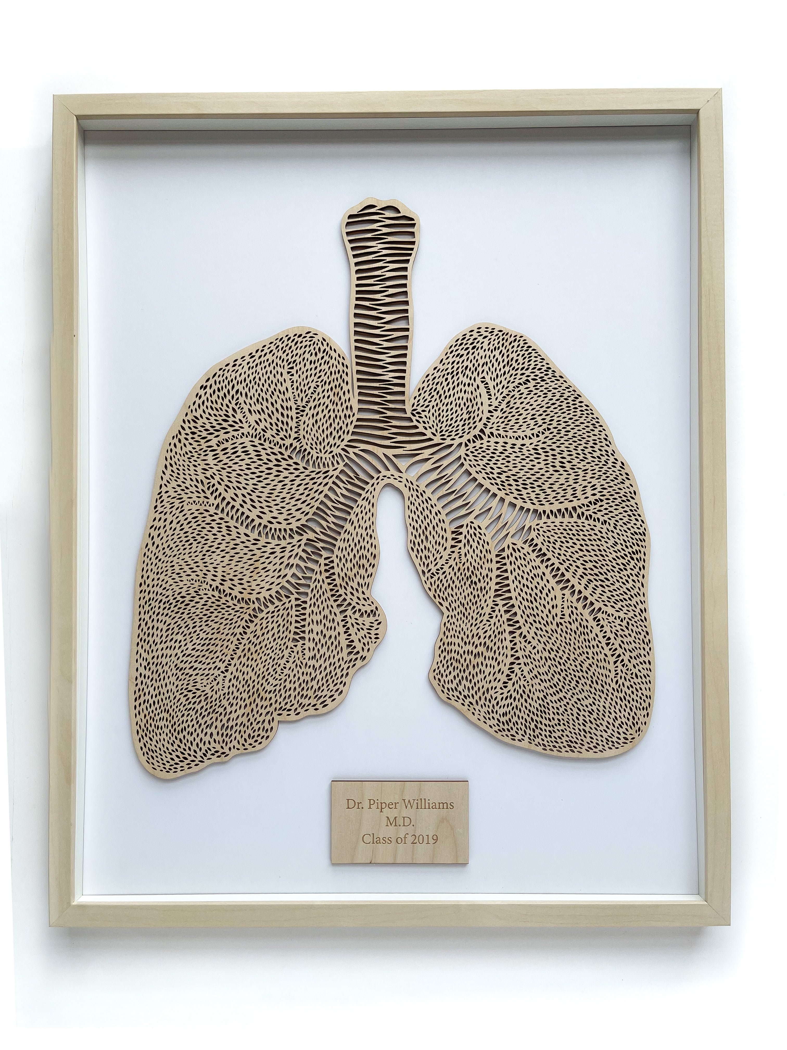 Anatomical Lungs Wooden Artwork