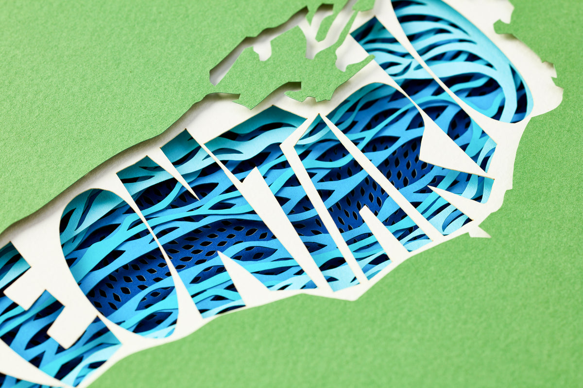 Lake Ontario Framed Papercutting