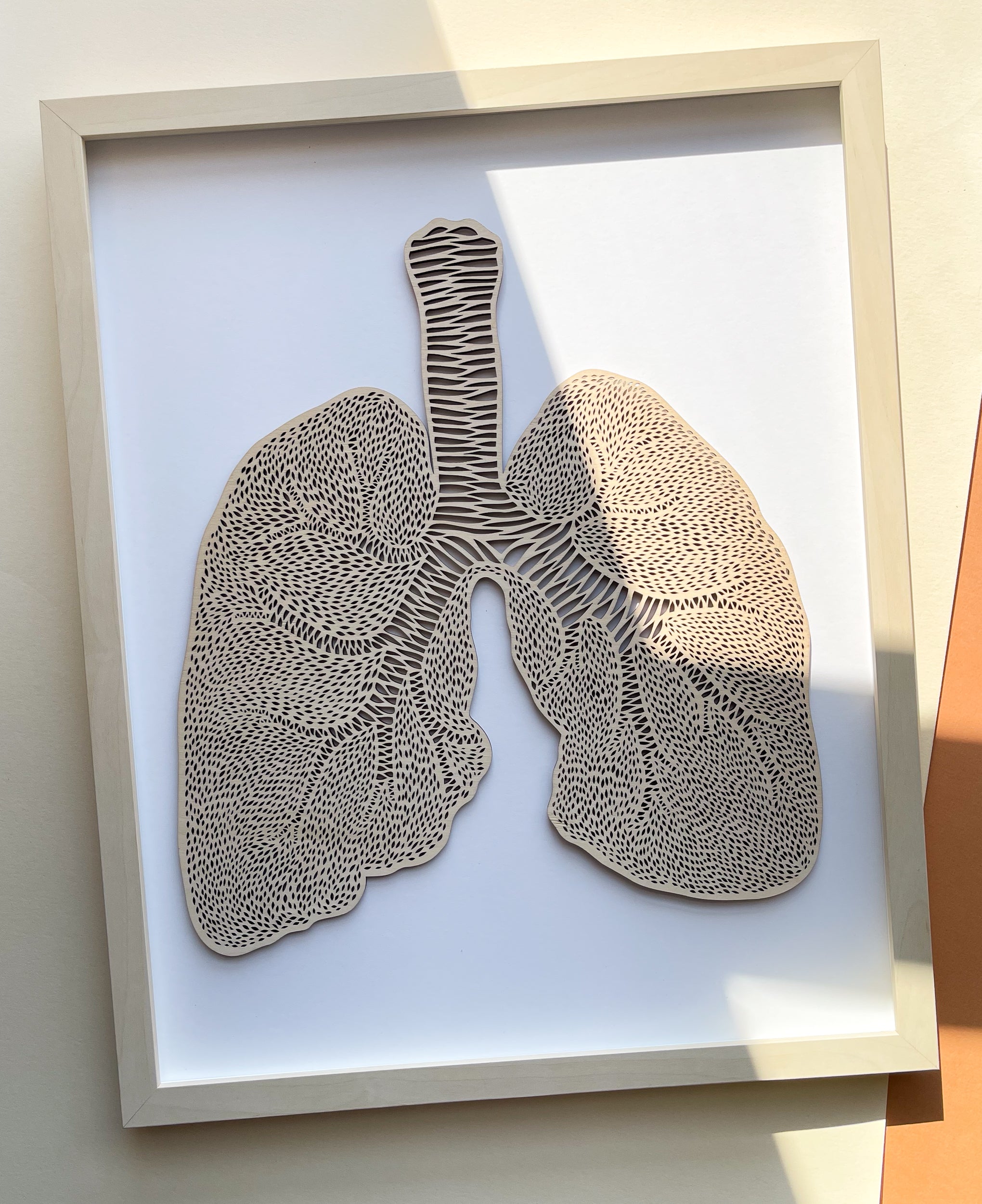 Anatomical Lungs Wooden Artwork