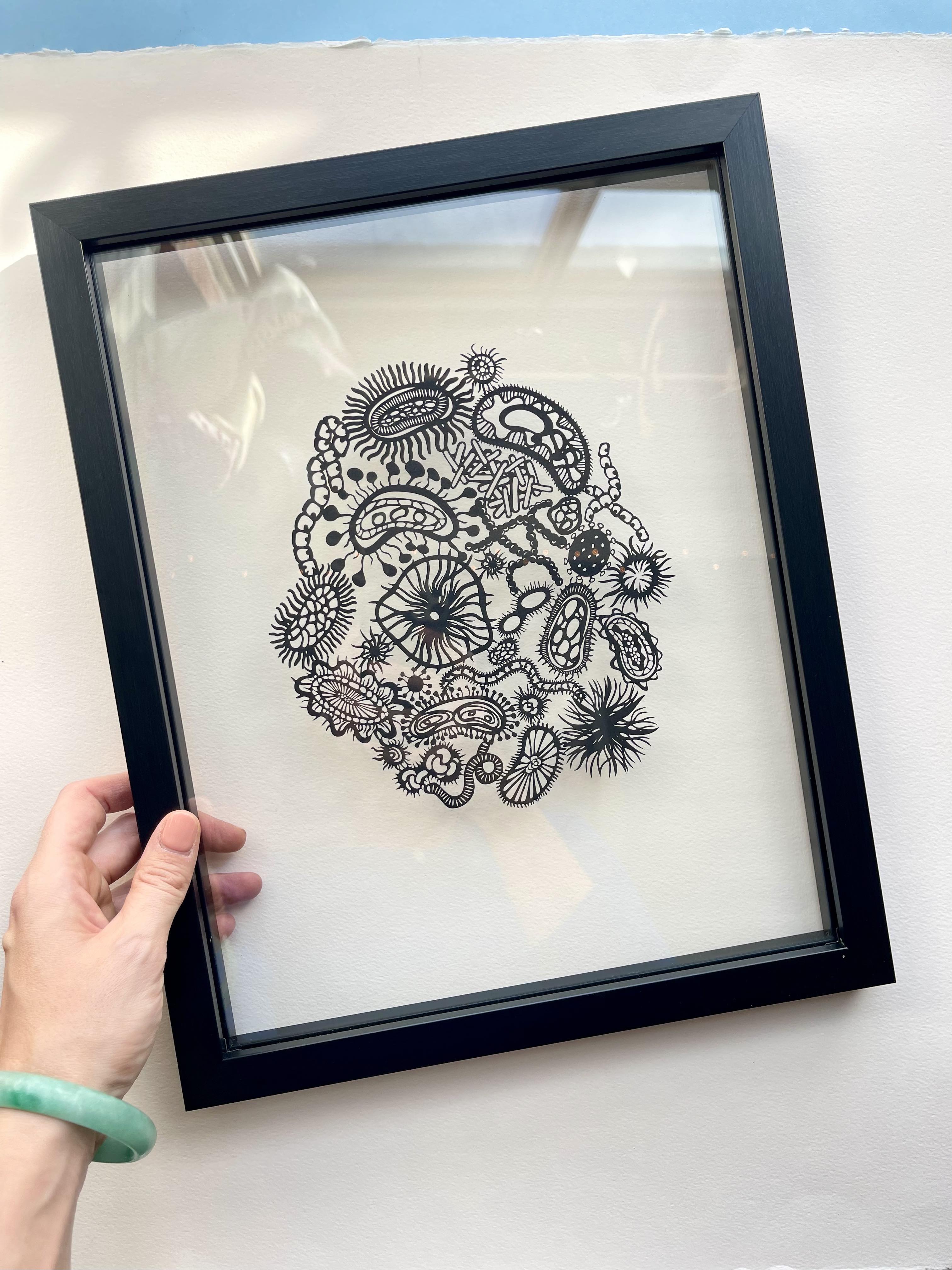 Anatomical Microbiome Papercutting Artwork