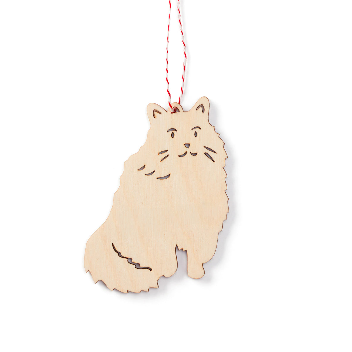 Fluffy Sitting Cat Ornament