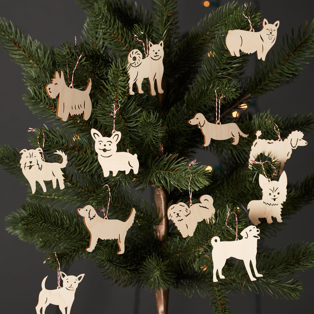 12 dogs of Christmas Ornament Set