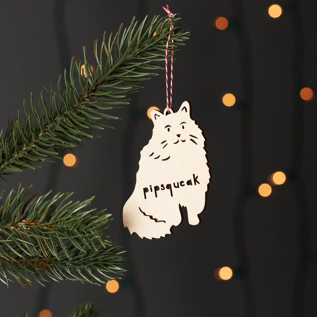 Fluffy Sitting - Cat Custom Ornament