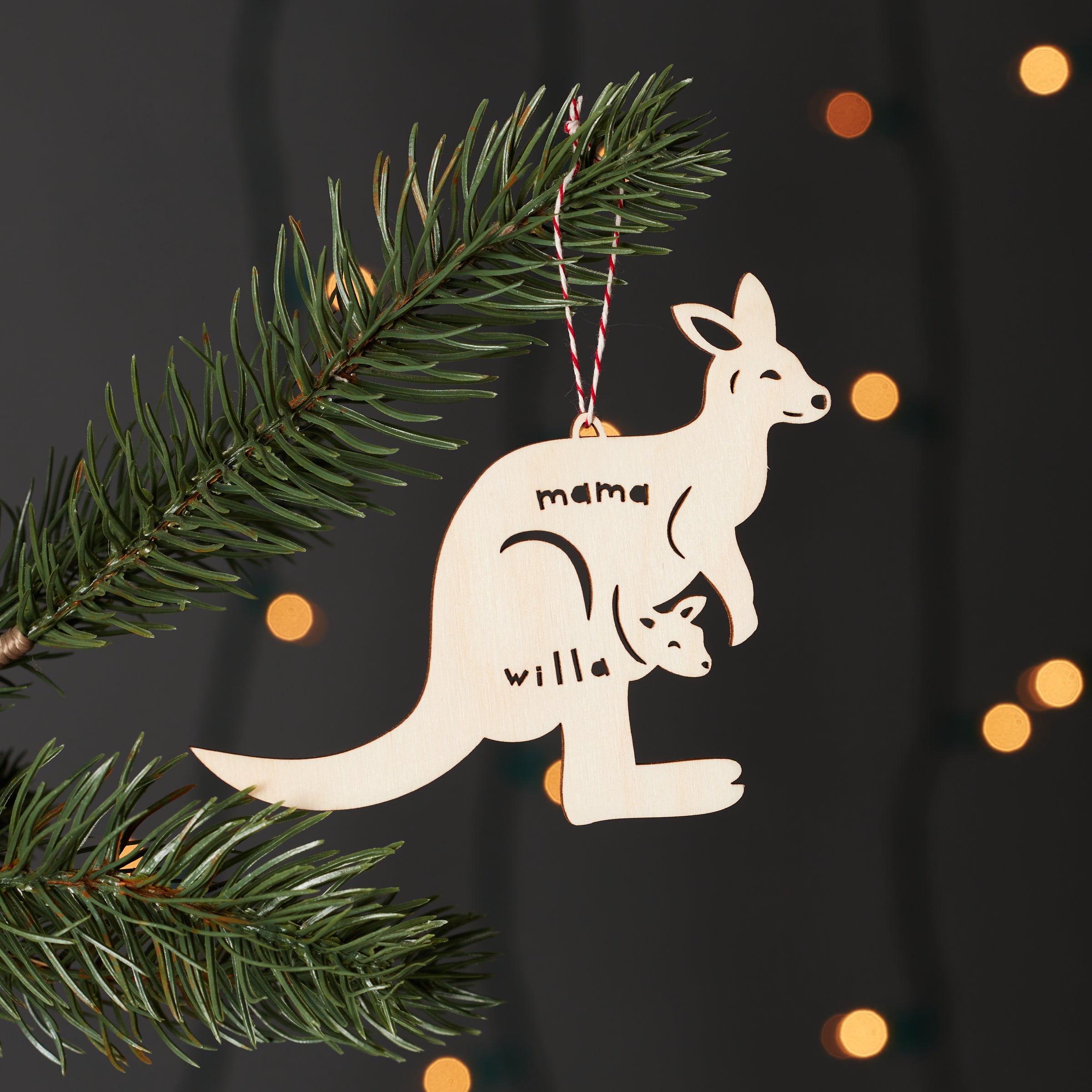 Kangaroo and Baby Custom Ornament