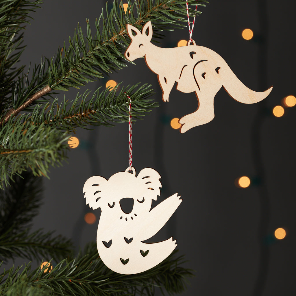 Koala and Kangaroo Ornaments