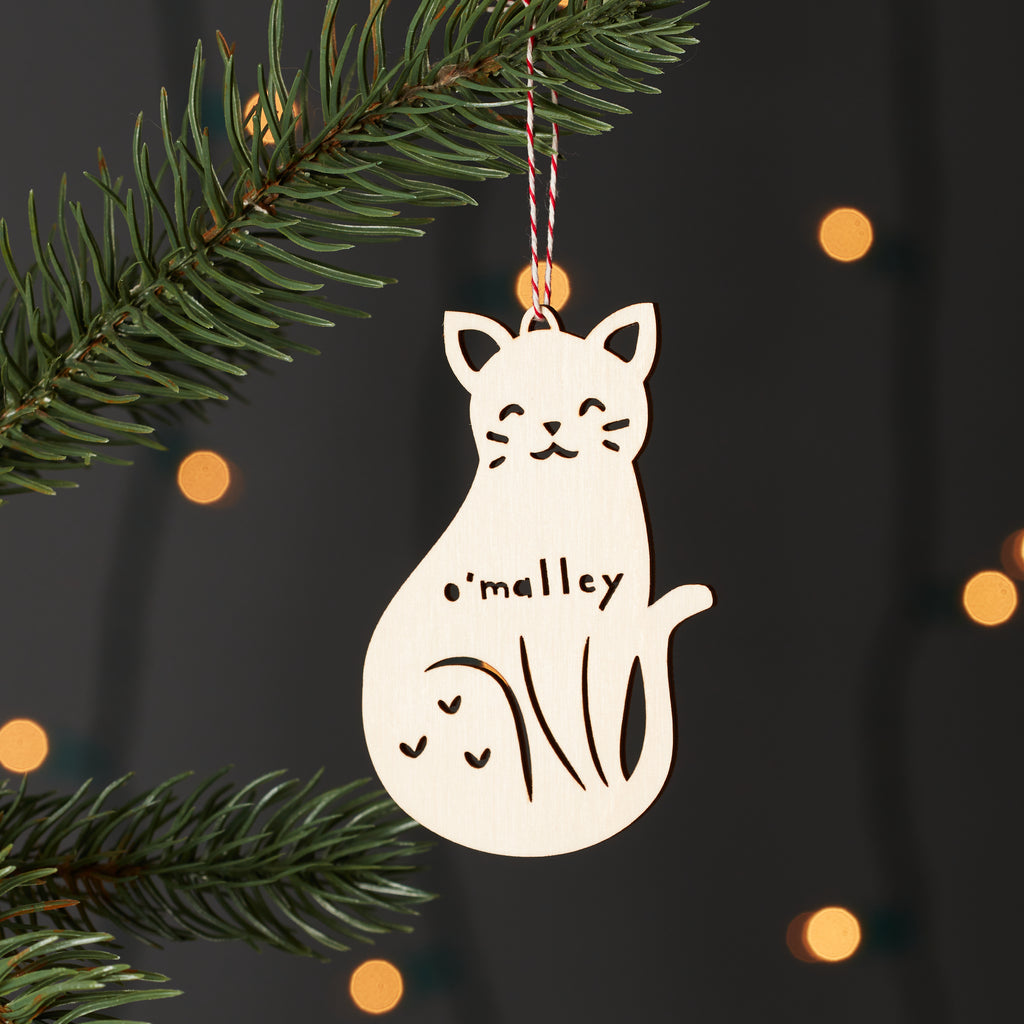 Sitting Cat Custom Ornament