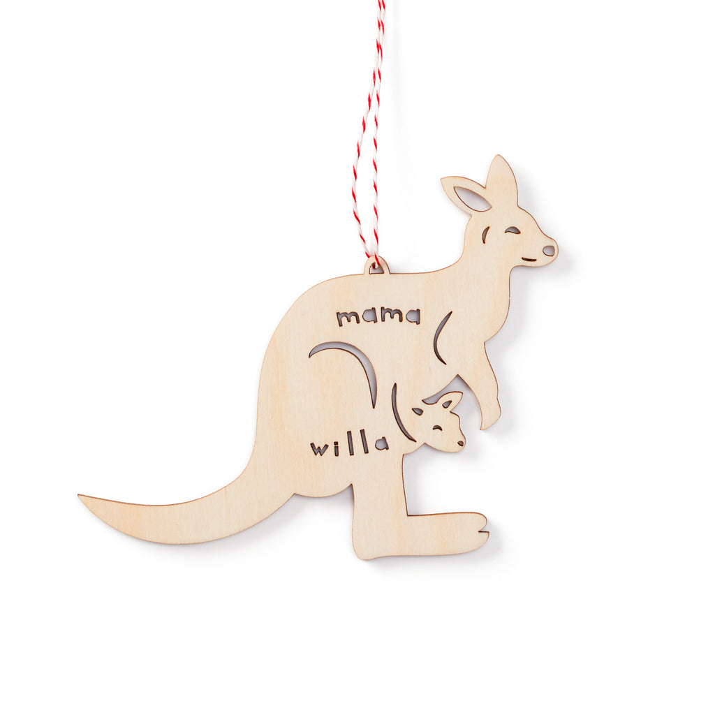 Kangaroo and Baby Custom Ornament
