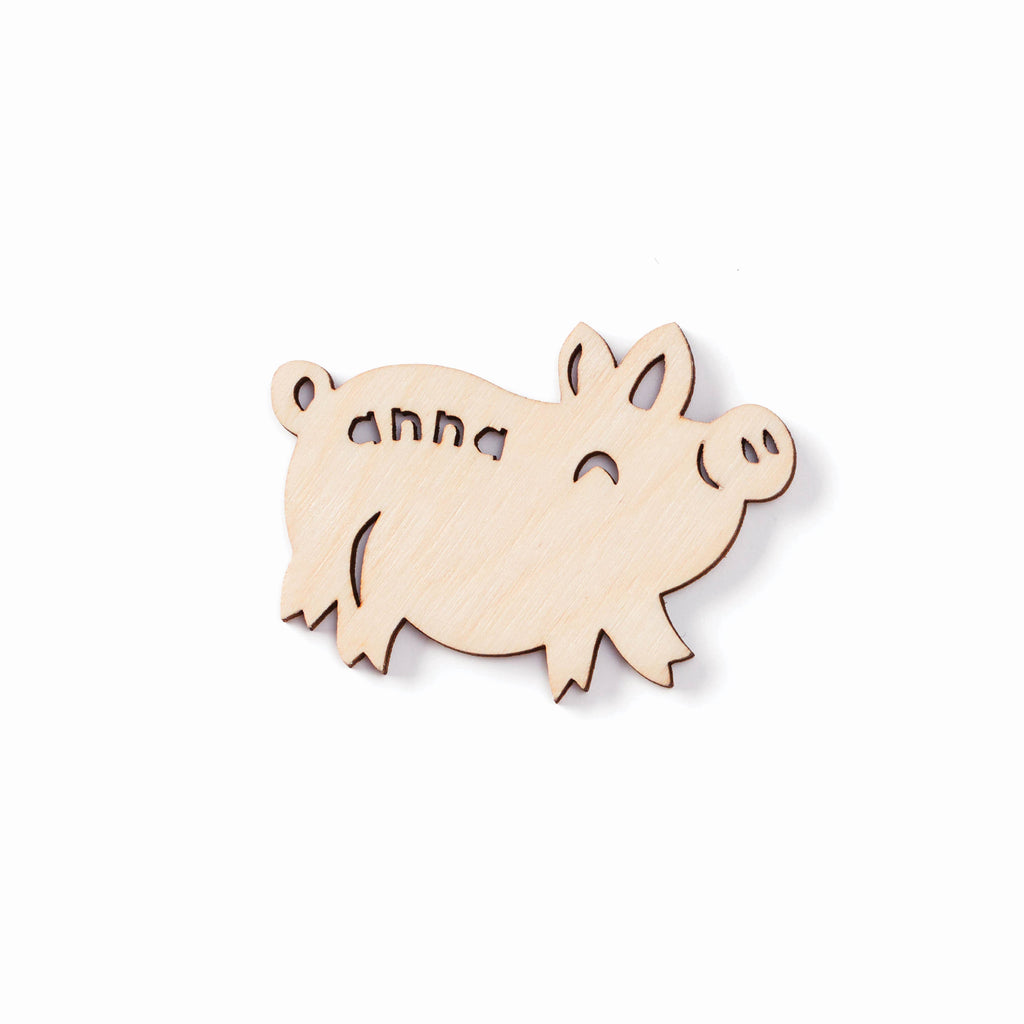 Pig - Custom Wooden Magnet