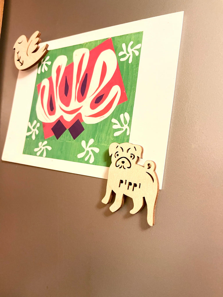 Pug Dog - Custom Wooden Magnet