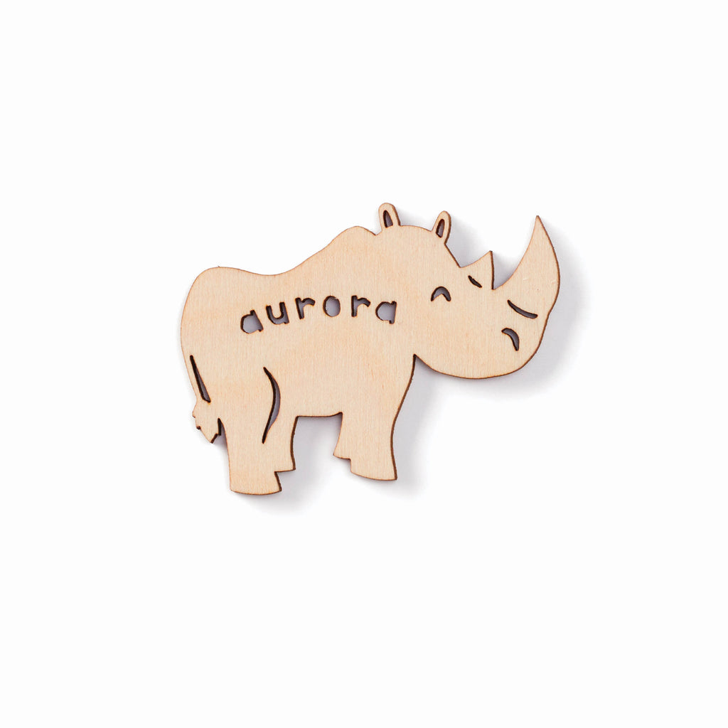 Rhino - Custom Wooden Magnet