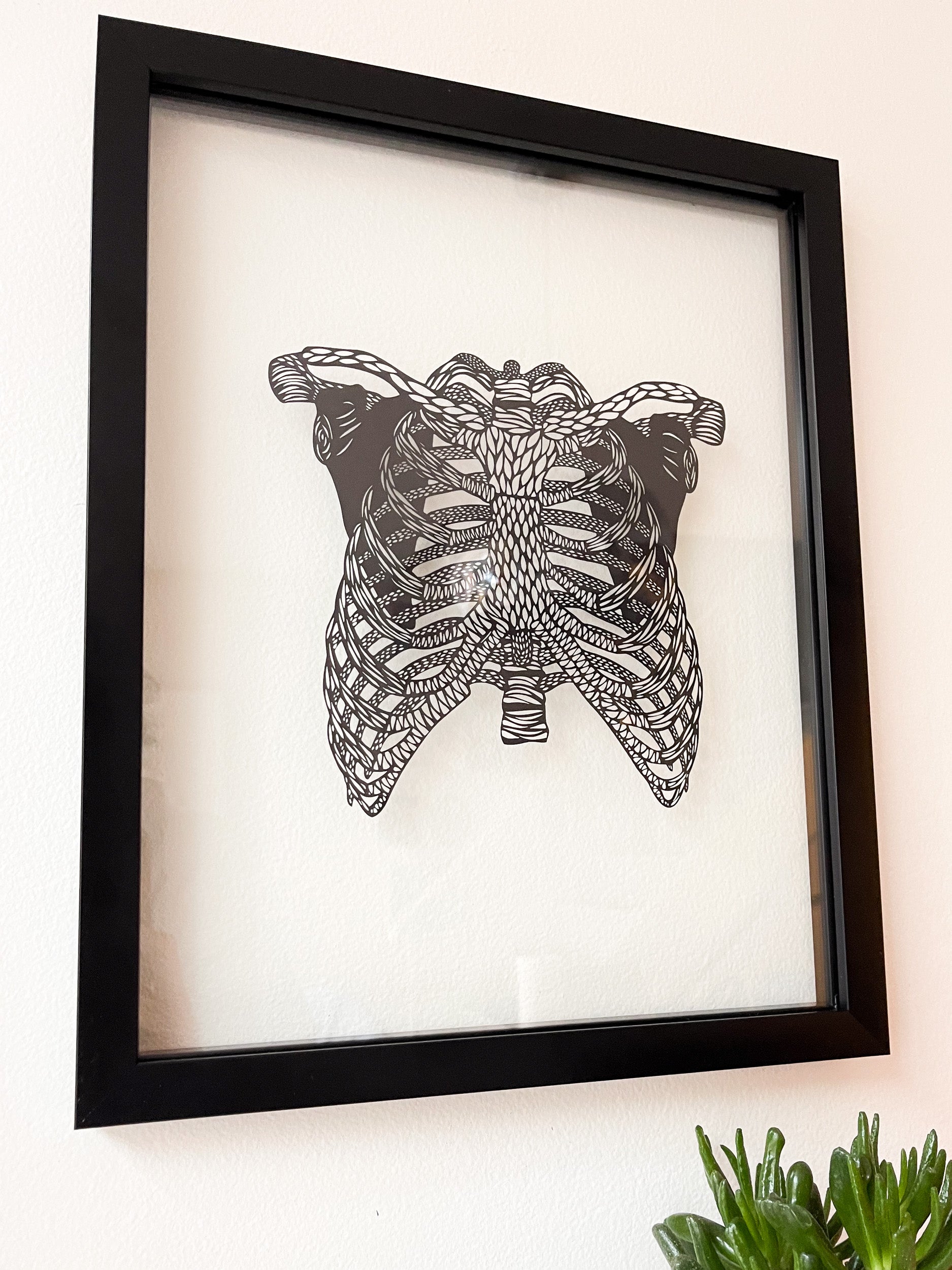 Anatomical Ribcage Papercutting Artwork