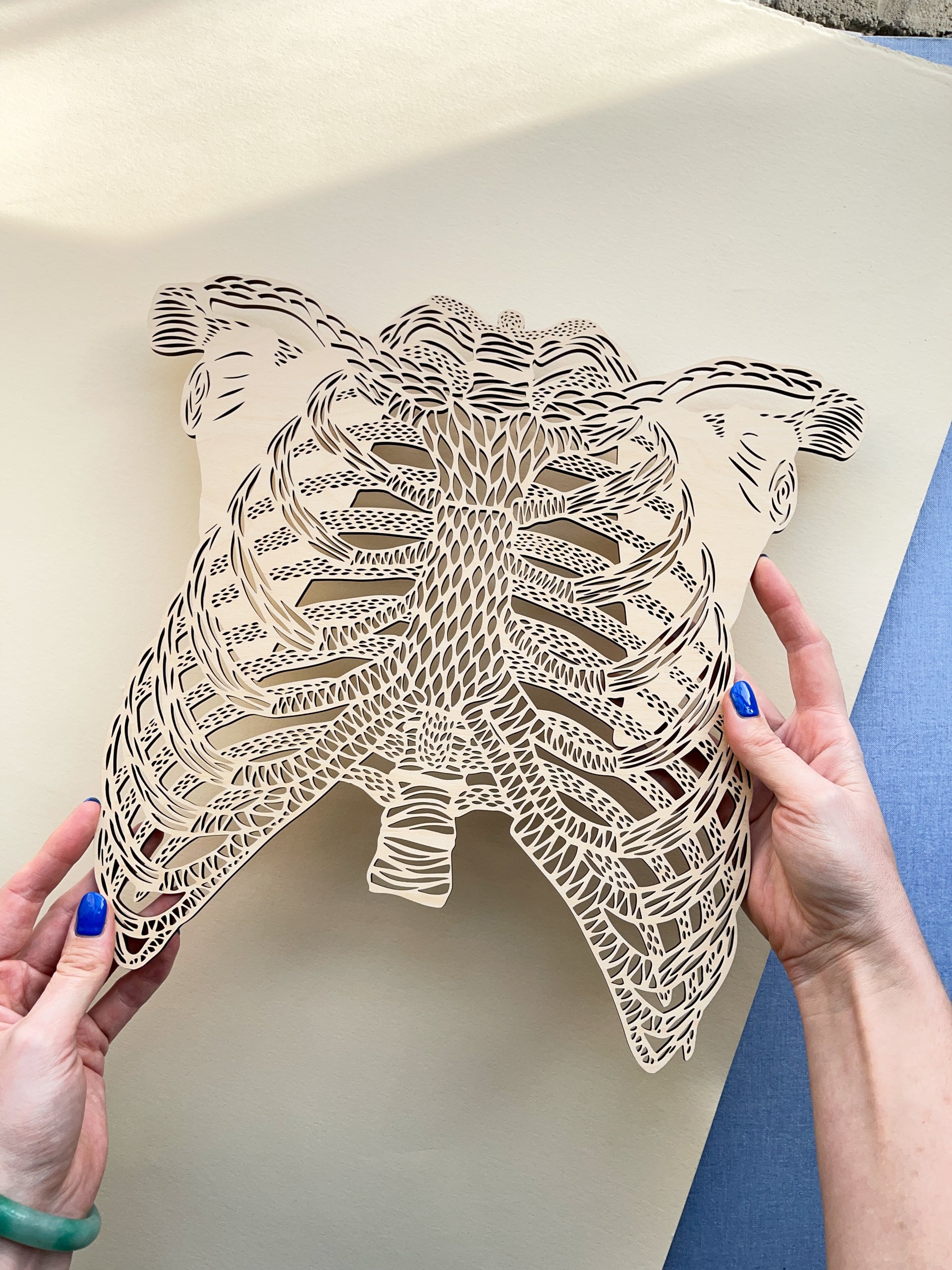 Anatomical Ribs Wooden Artwork