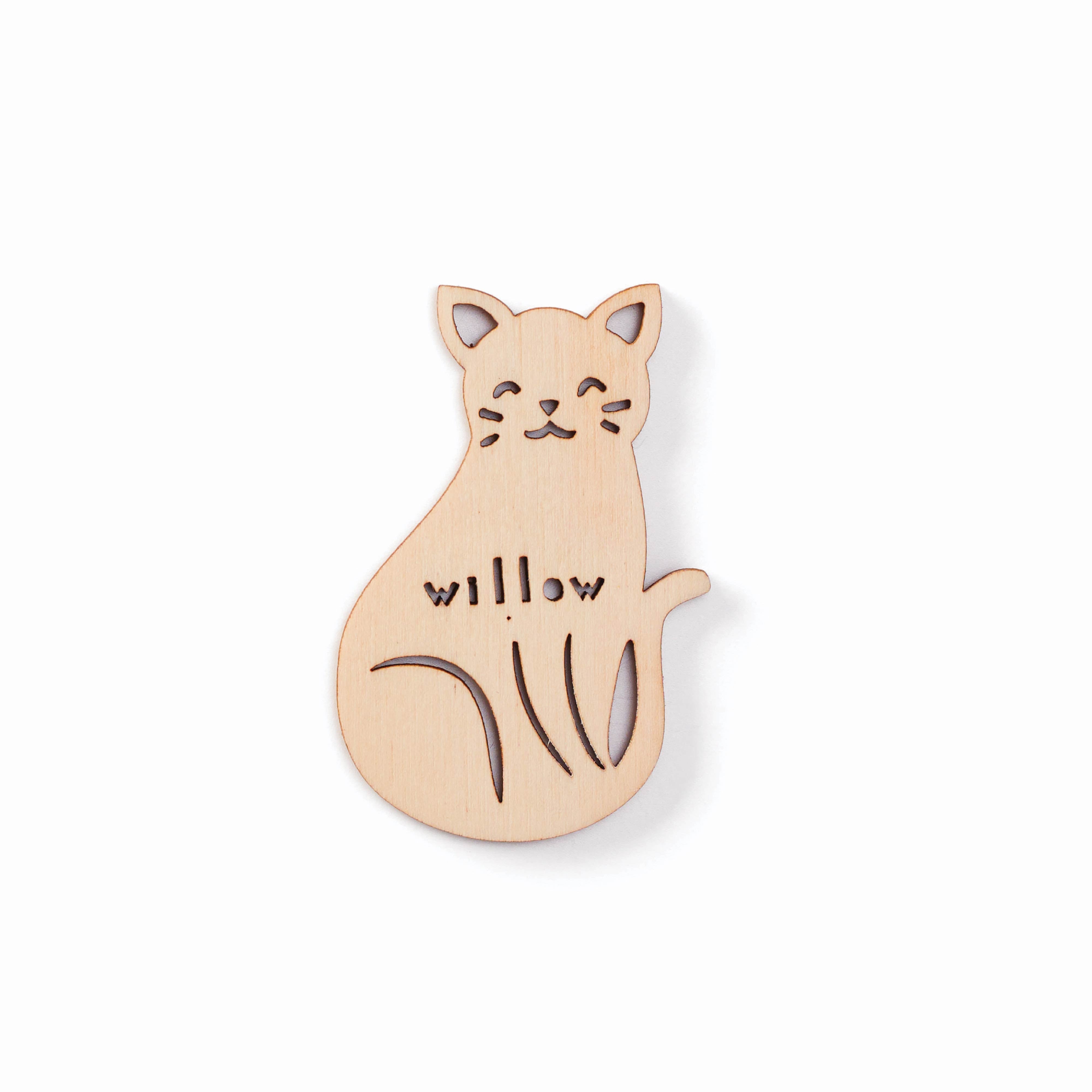 Sitting Cat - Custom Wooden Magnet