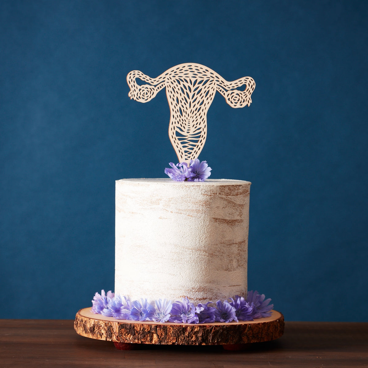 Anatomical Uterus Cake Topper | Light + Paper