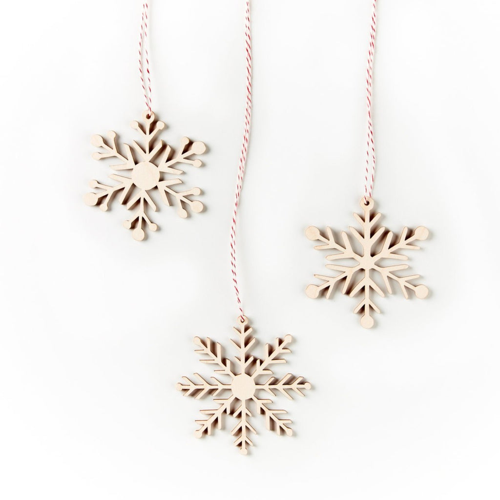 Simple Snowflakes Ornaments (set of 3)