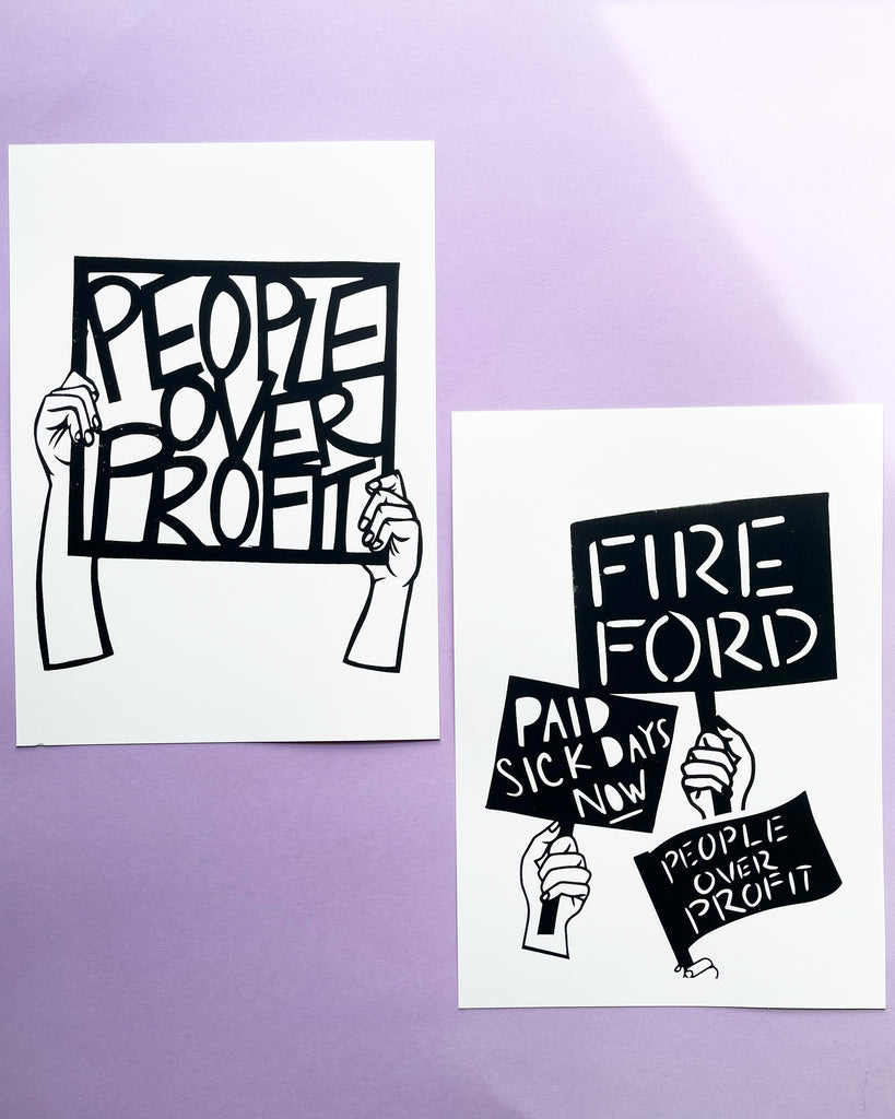 Screenprinted Protest Window Signs
