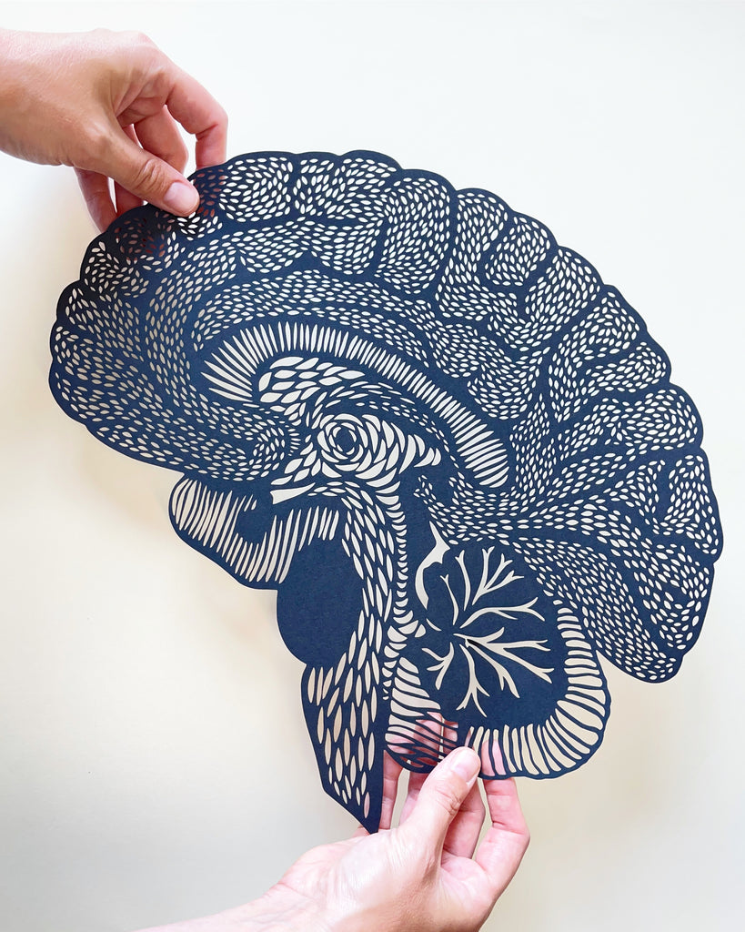 Anatomical Brain Papercutting Artwork