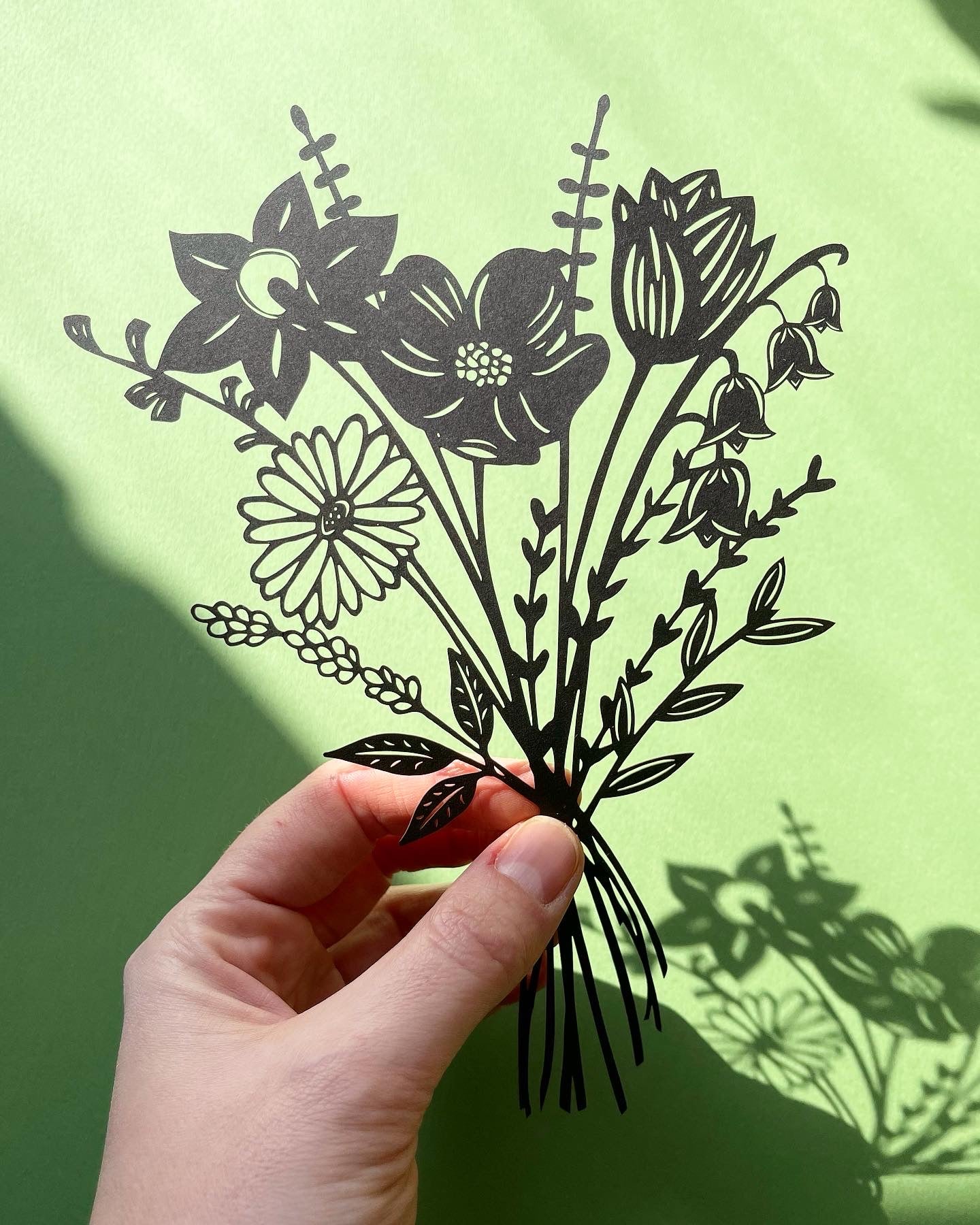 Floral Bouquet Papercutting Artwork