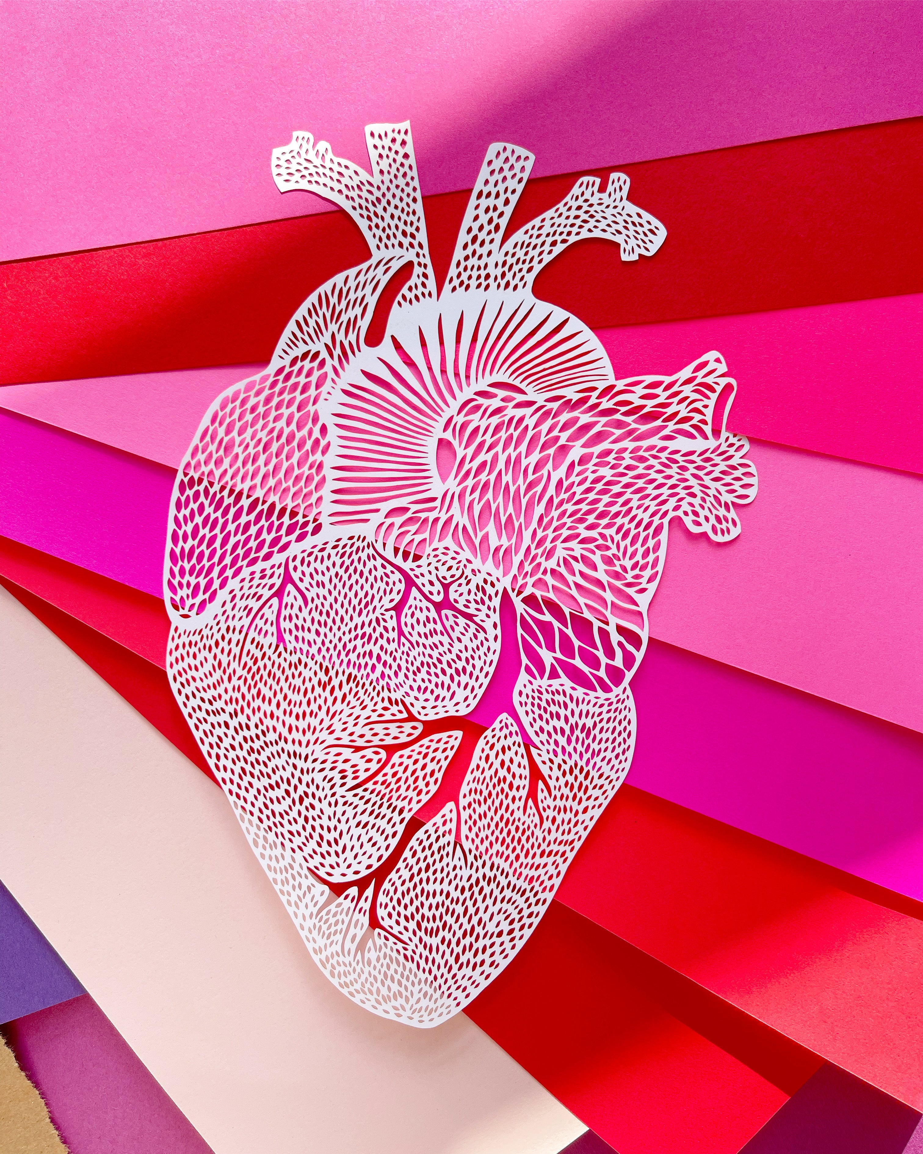 Anatomical Heart Papercutting Artwork