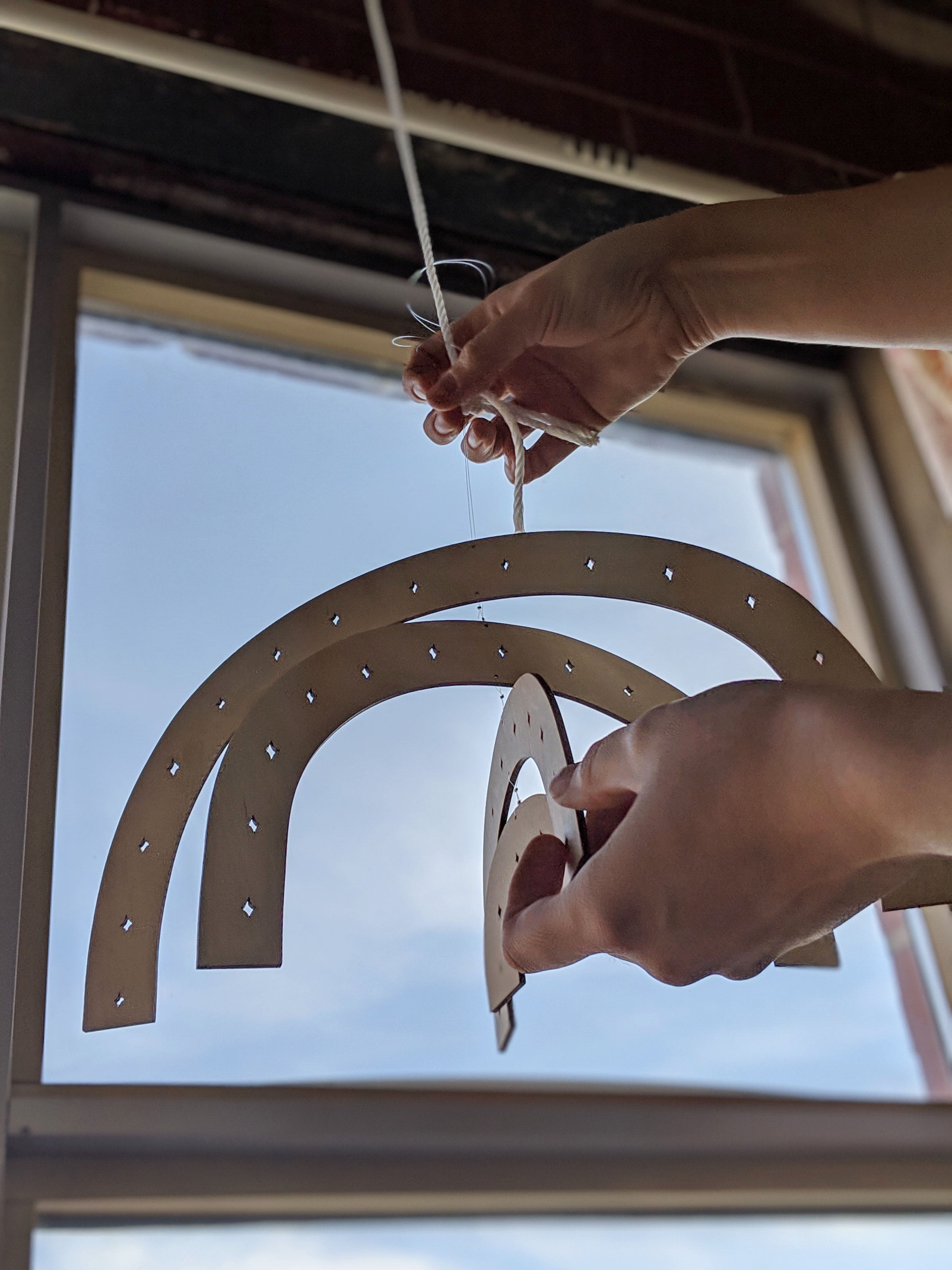 Spinning Rainbow Wooden Artwork