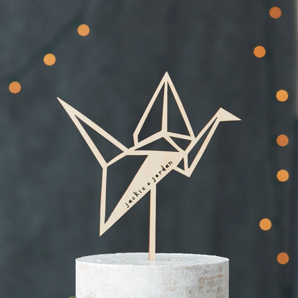 Paper Crane Wedding Cake Topper