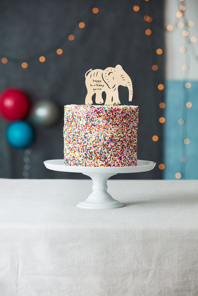 Elephant Baby Birthday Cake Topper