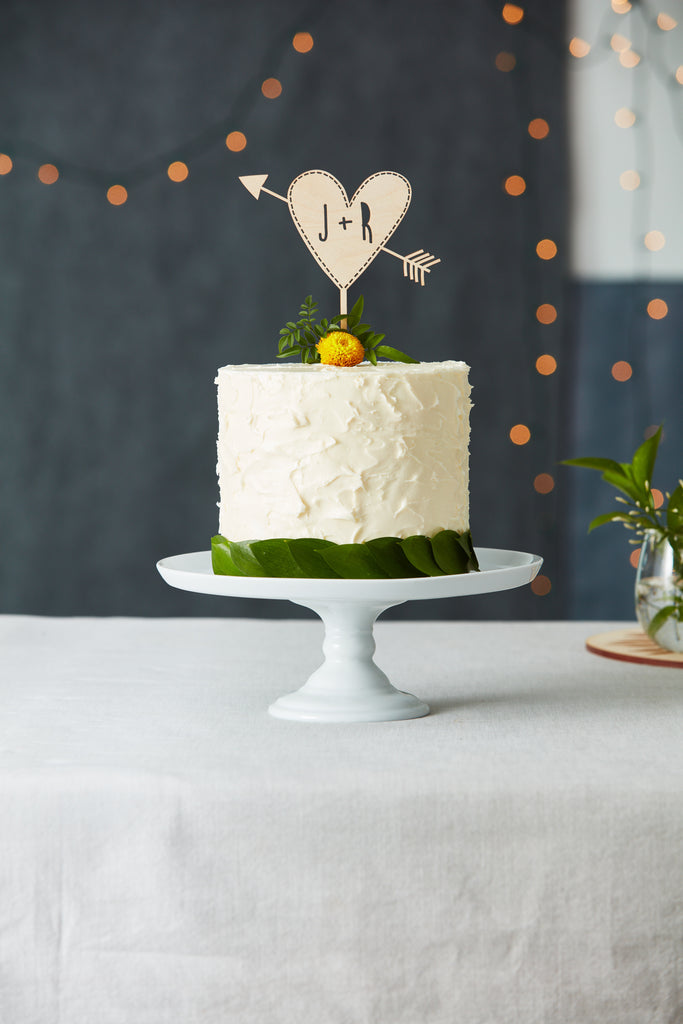 Customized Heart and Arrow Wedding Cake Topper