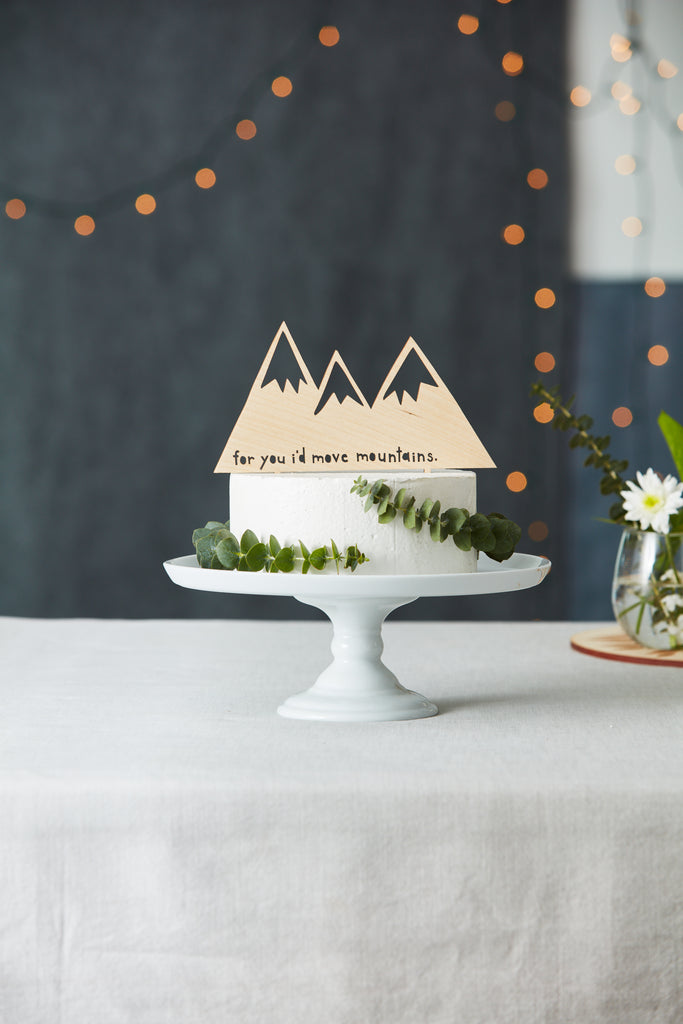 Mountains Lasercut Wedding Cake Topper