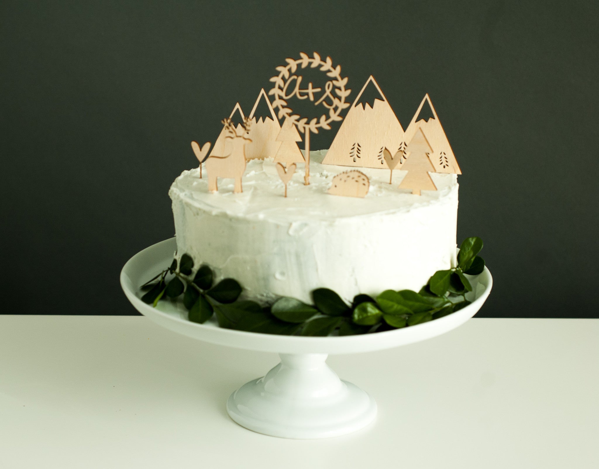 Customized Woodlands Wedding Cake Topper