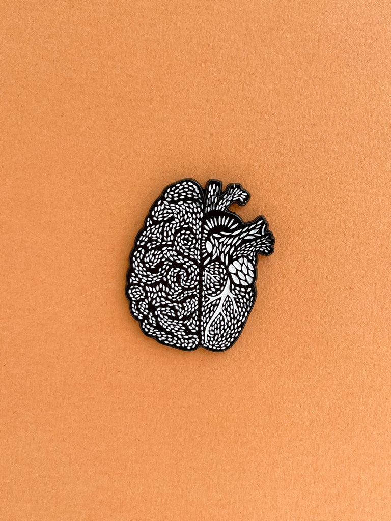 Heart/Brain Enamel Pin