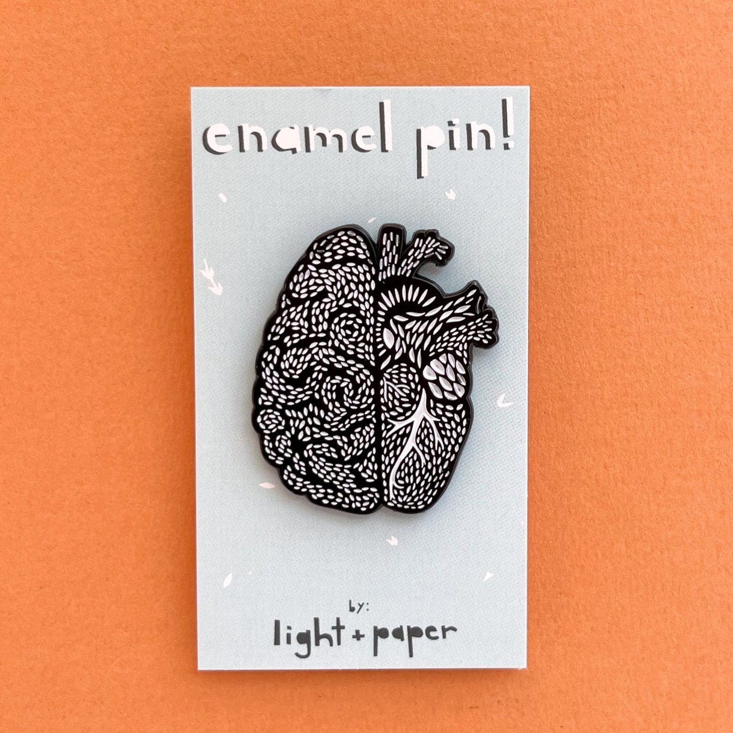 Heart/Brain Enamel Pin