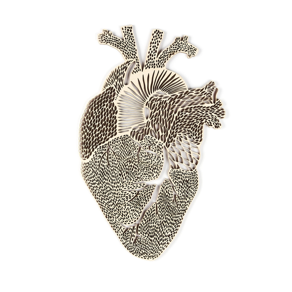 Anatomical Heart Wooden Artwork