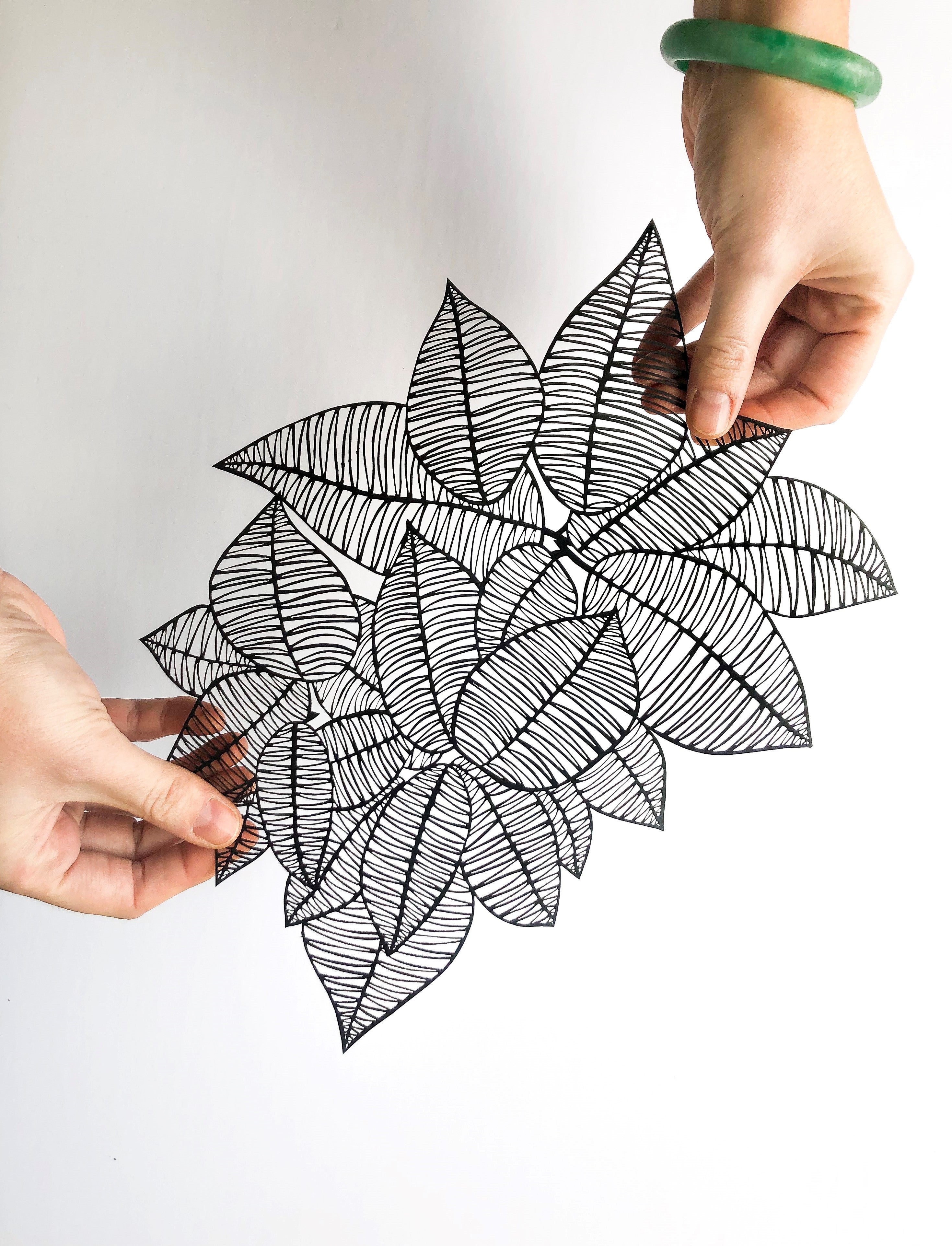 Rubber Leaves Papercutting Artwork