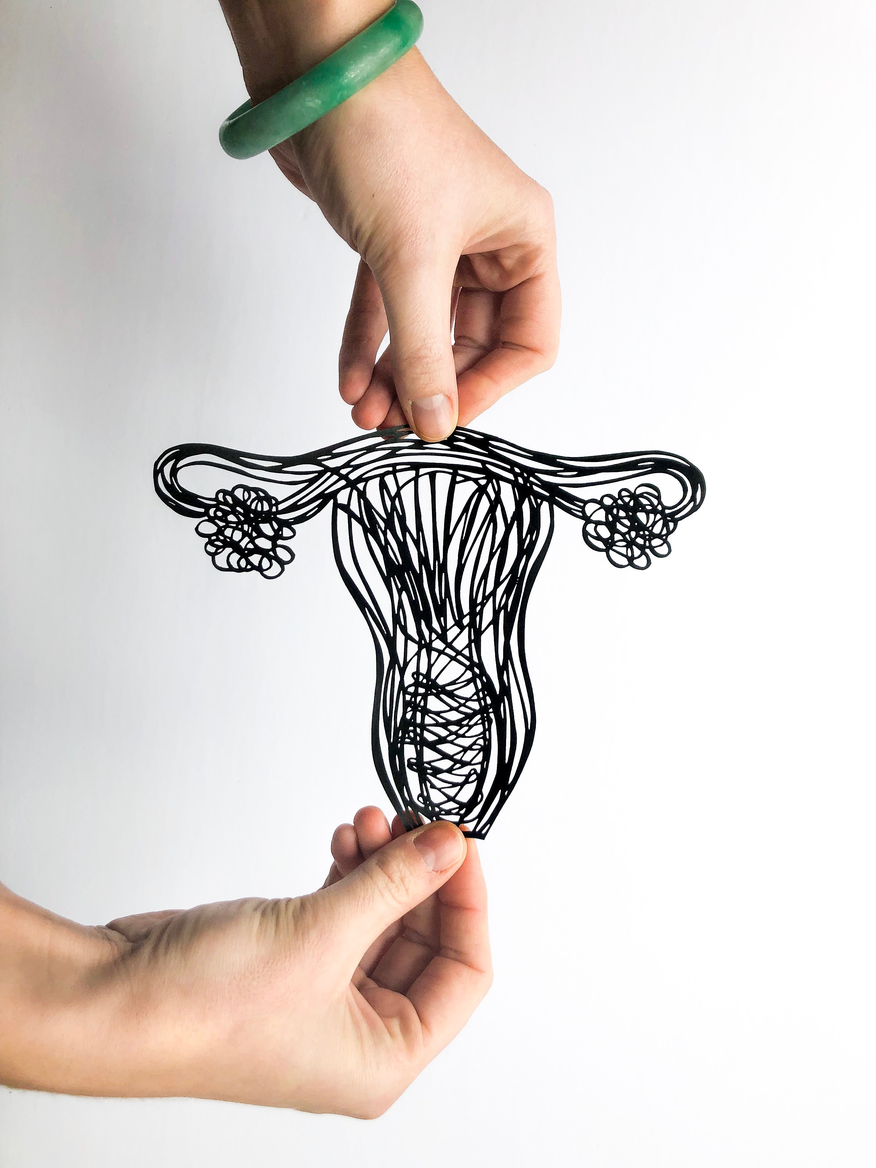 Scribble Uterus Papercutting Artwork