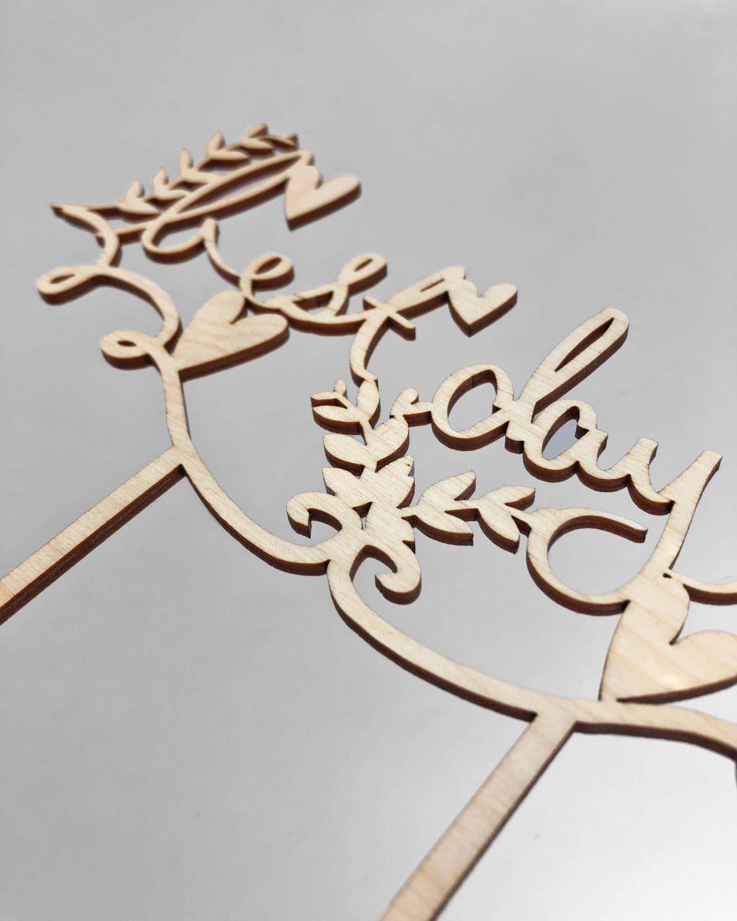 Laser-Cut Wedding Cake Topper - Best Day Ever