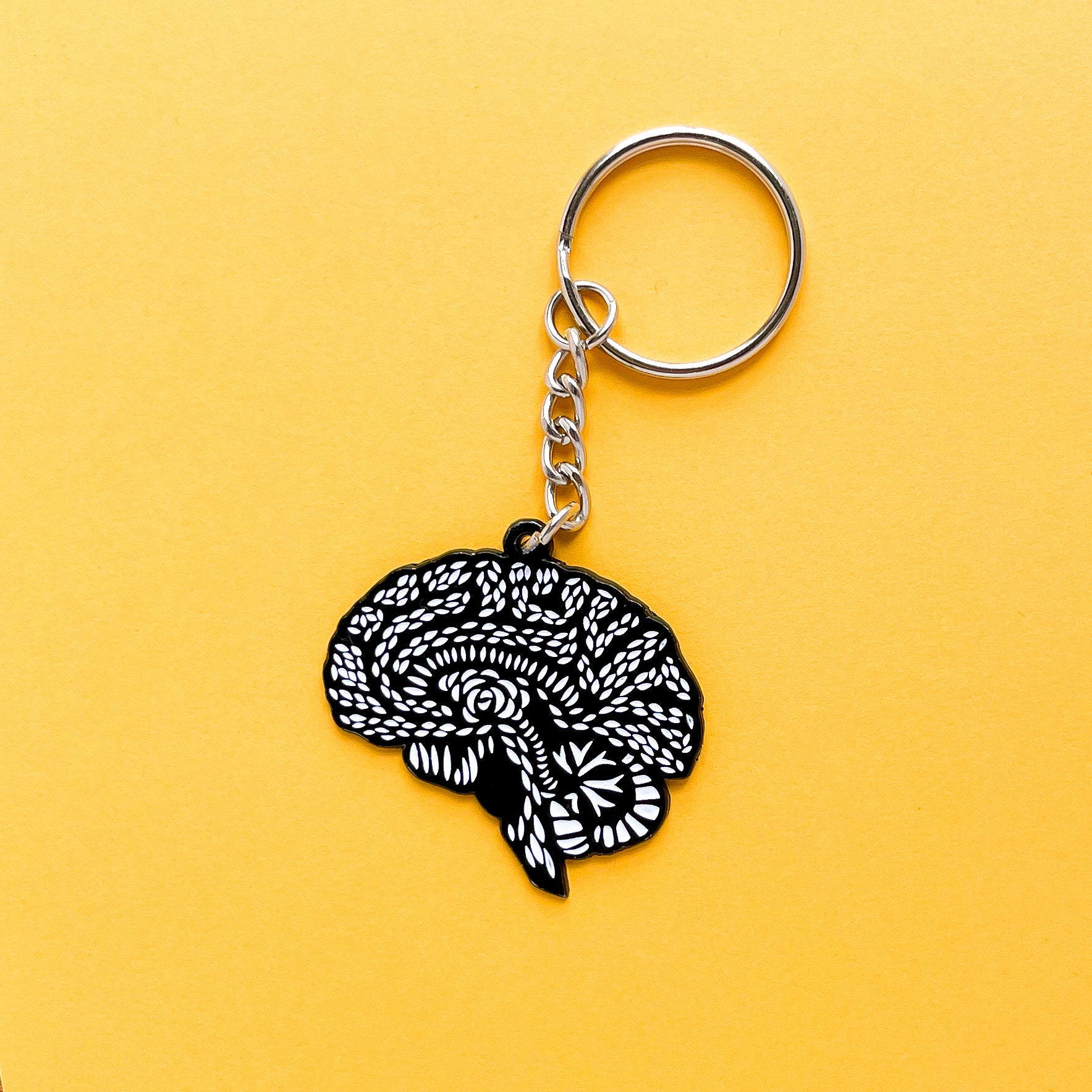 Brain Enamel Keychain