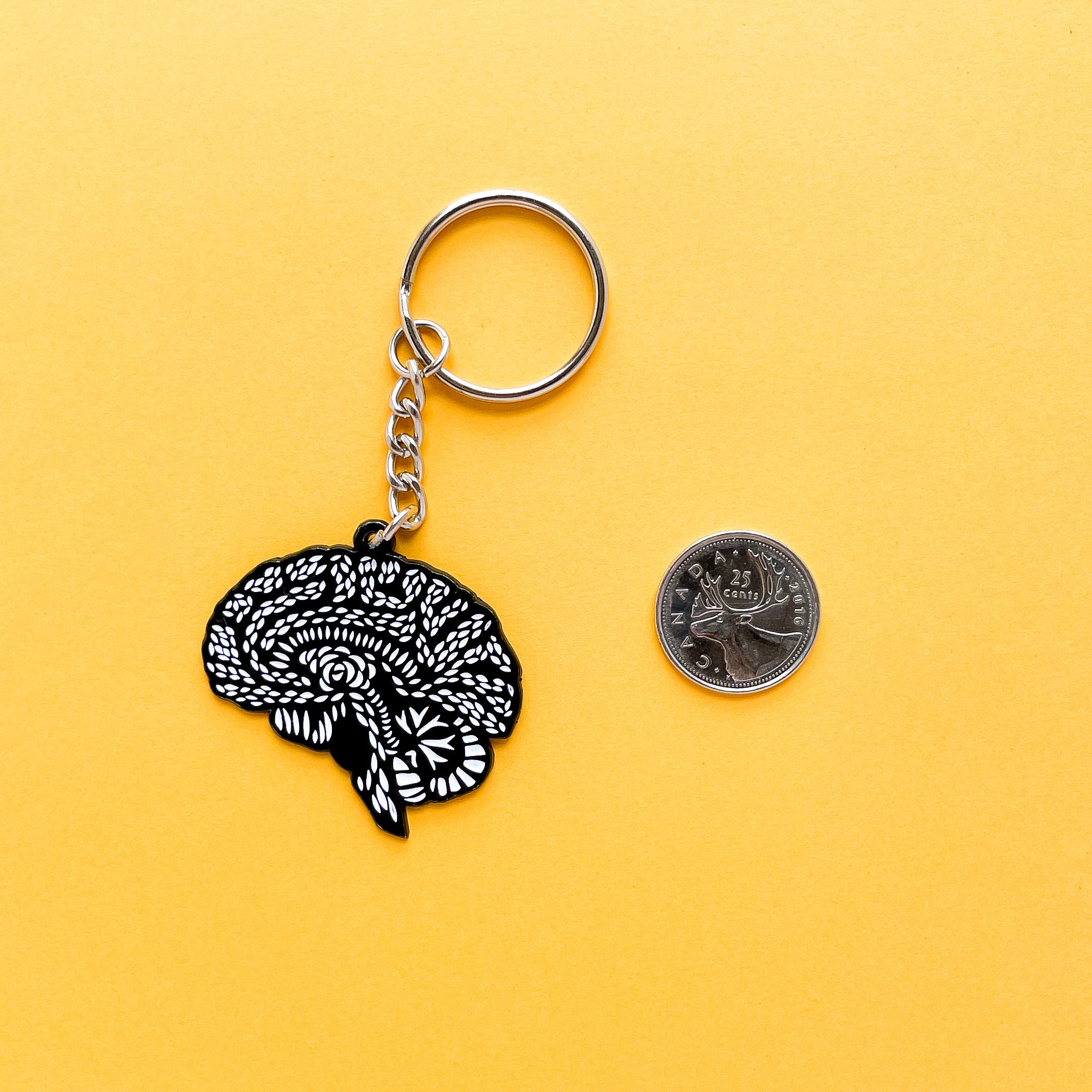 Brain Enamel Keychain