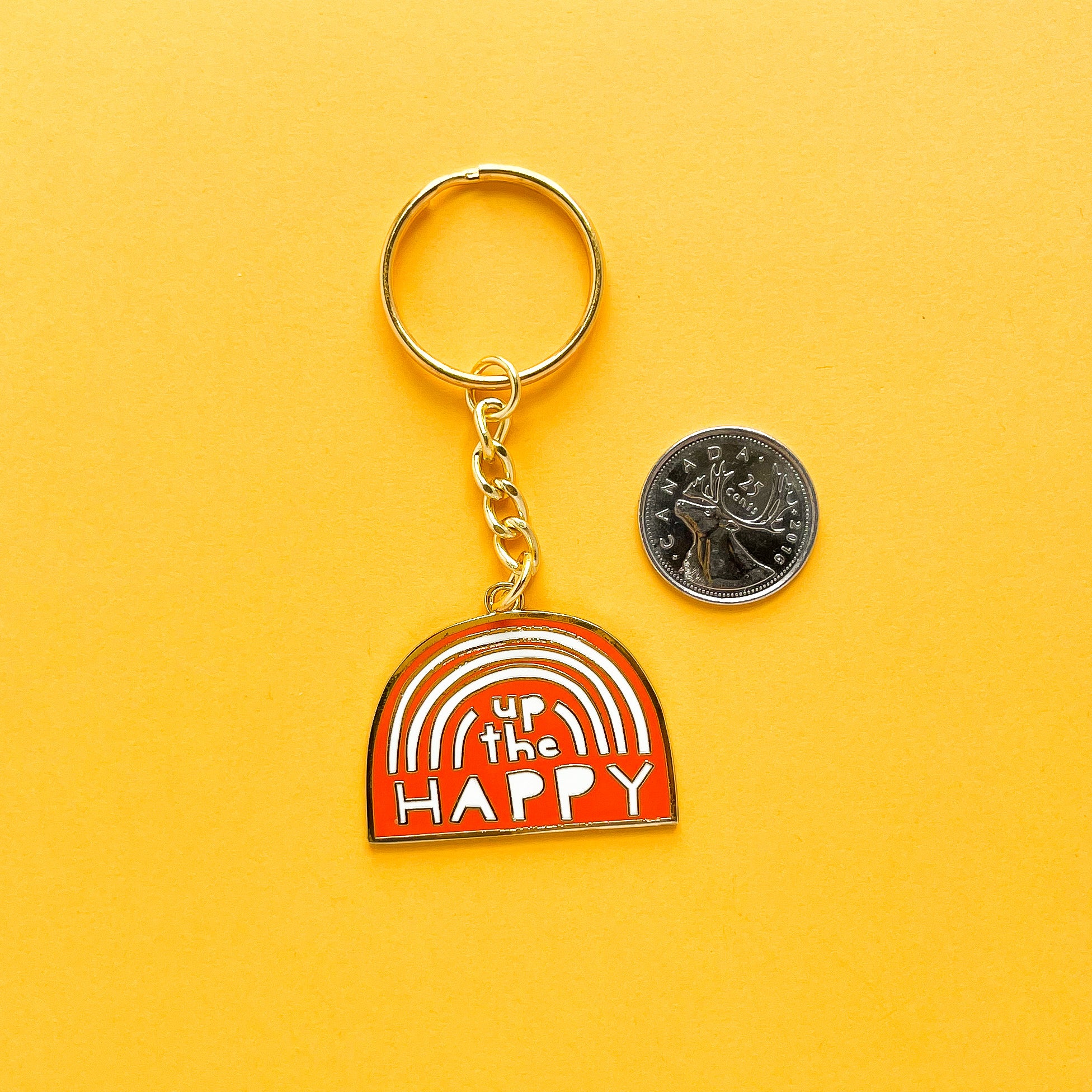 Up the Happy Rainbow Enamel Keychain