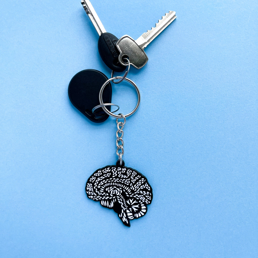 Brain Enamel Keychain